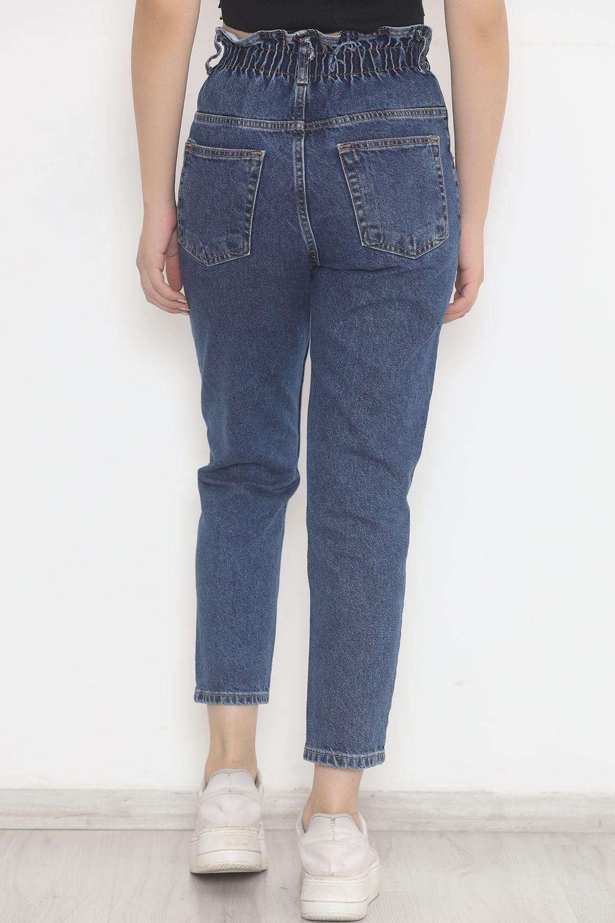 Beli Lastikli Kot Pantolon Mavi - 12559.1431.