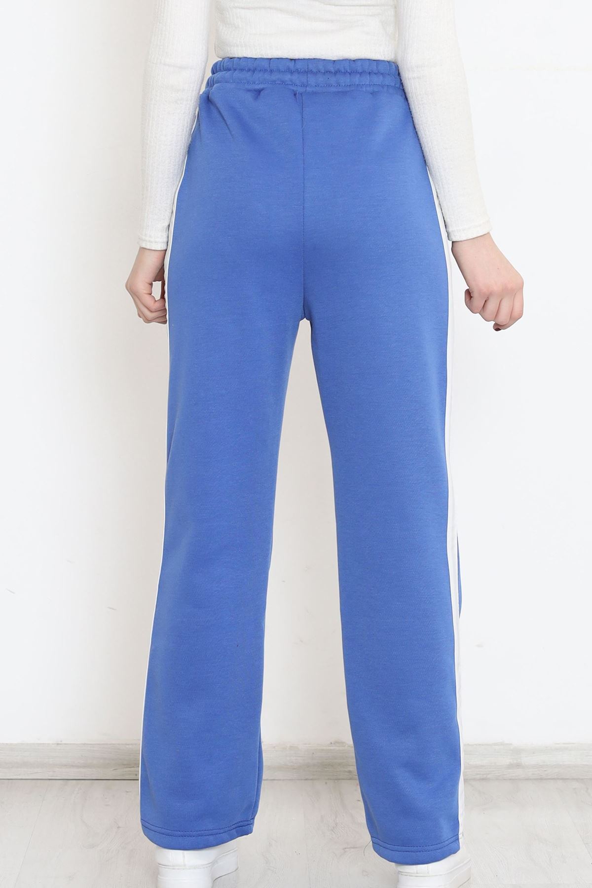 Yanı Şeritli Eşofman Altı Saks - 12328.1567.