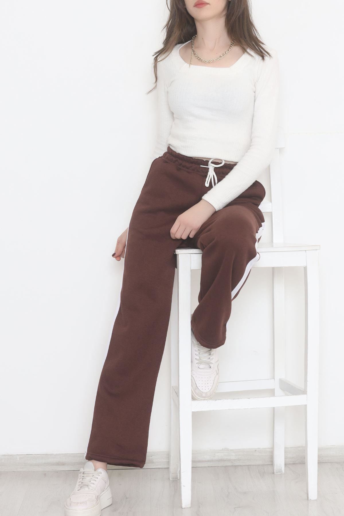 Yanı Şeritli Eşofman Altı Kahve - 12328.1567.