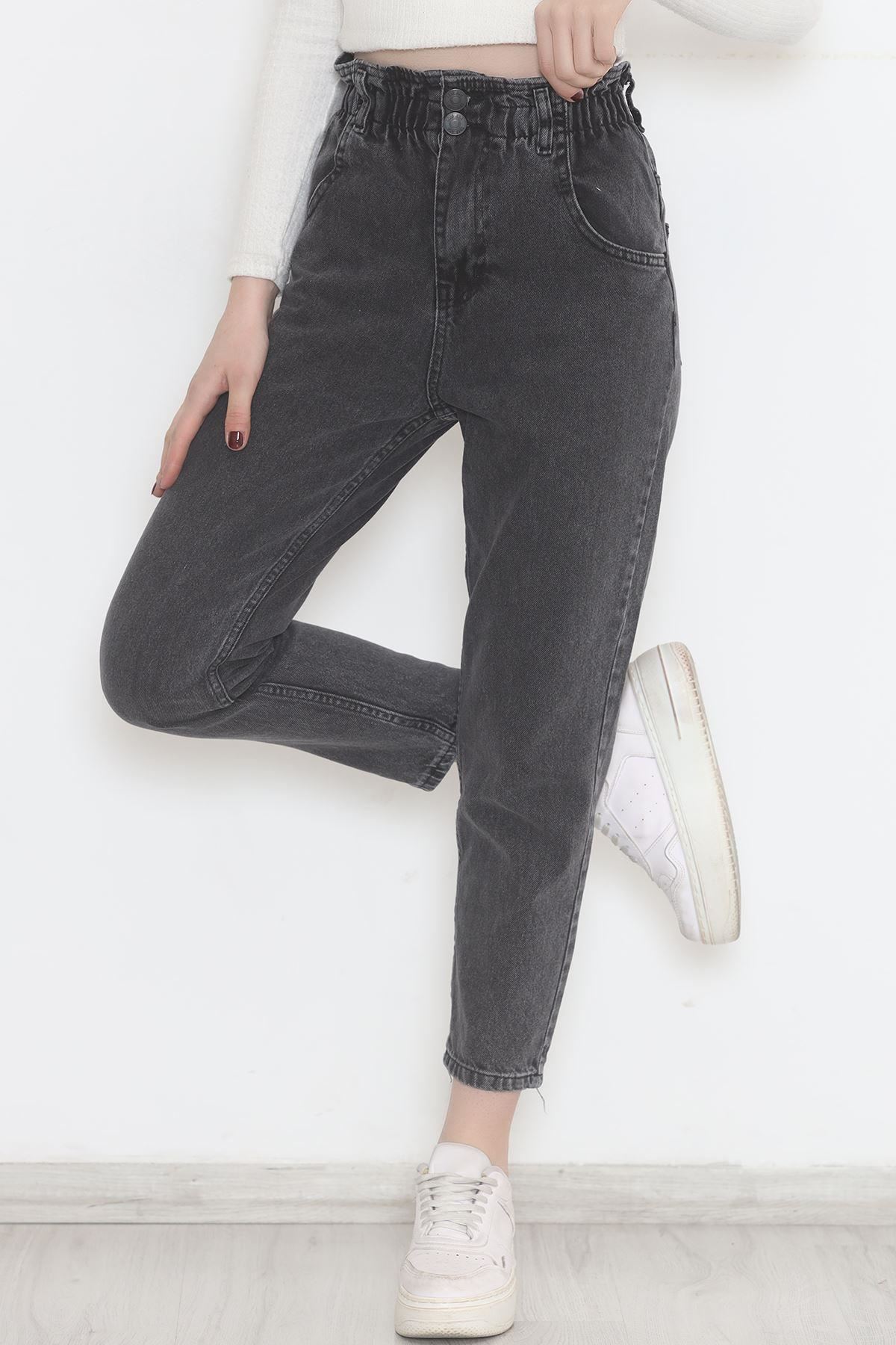 Beli Lastikli Kot Pantolon Koyugri - 12559.1431.