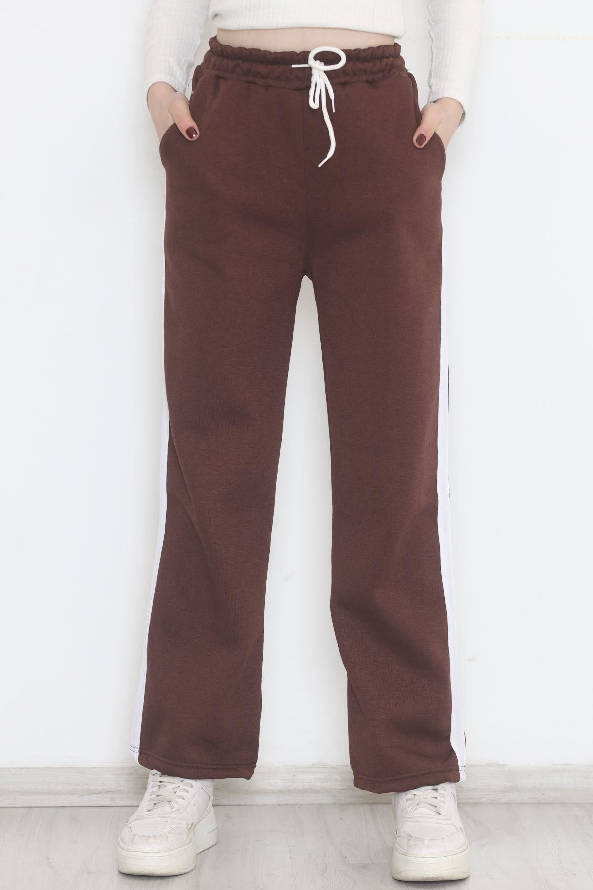 Yanı Şeritli Eşofman Altı Kahve - 12328.1567.