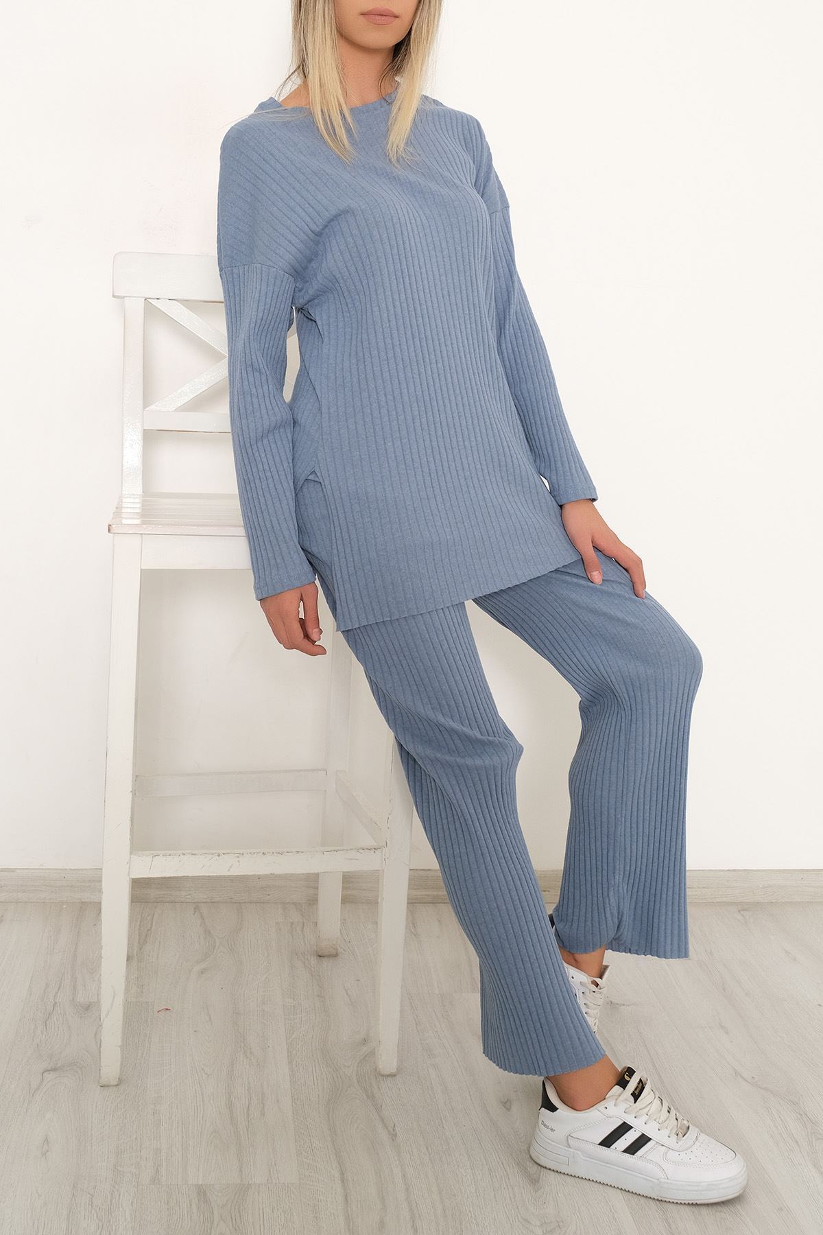 Uzun Kol Fitilli Takım Açıkmavi - 10147.1567.