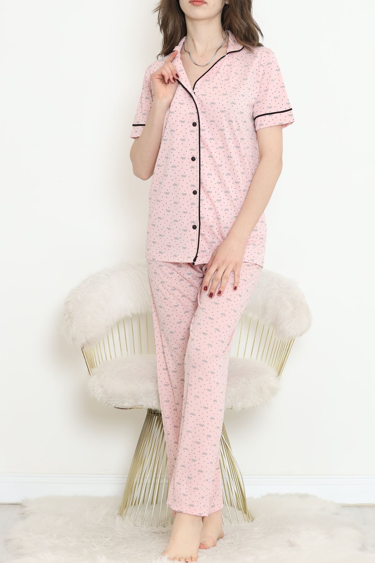 Poliviskon Arabiyeli Kısa Kollu Takım Pembegri - 927.1287.