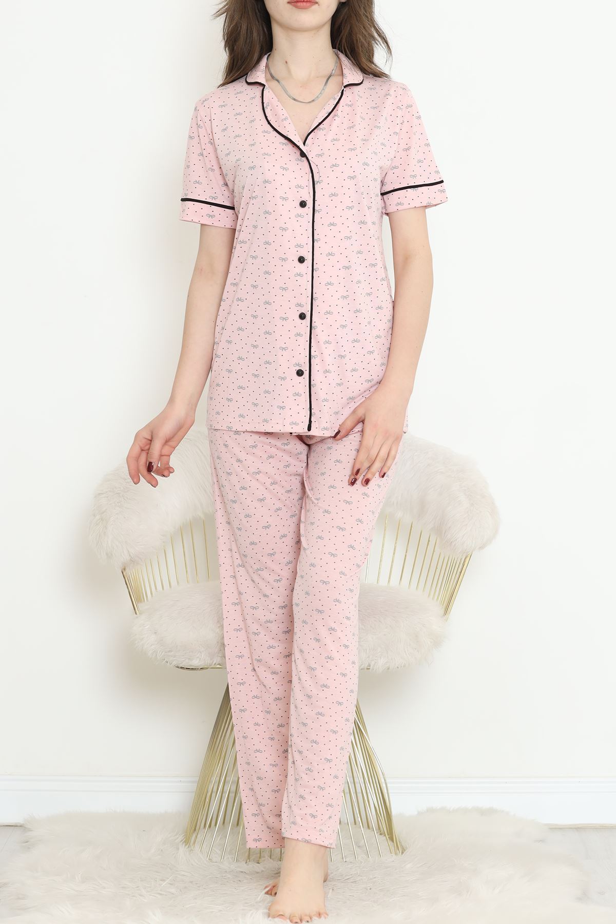 Poliviskon Arabiyeli Kısa Kollu Takım Pembegri - 927.1287.