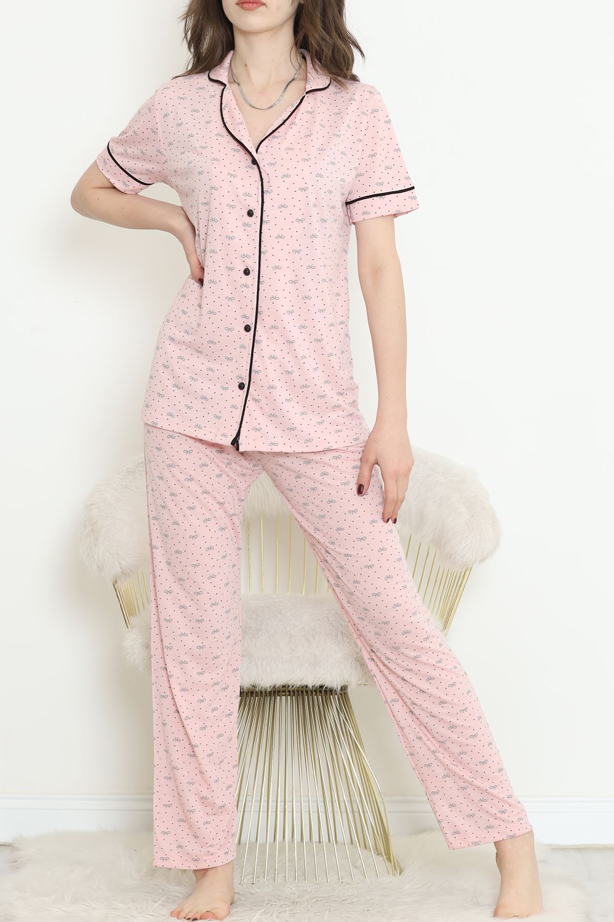 Poliviskon Arabiyeli Kısa Kollu Takım Pembegri - 927.1287.