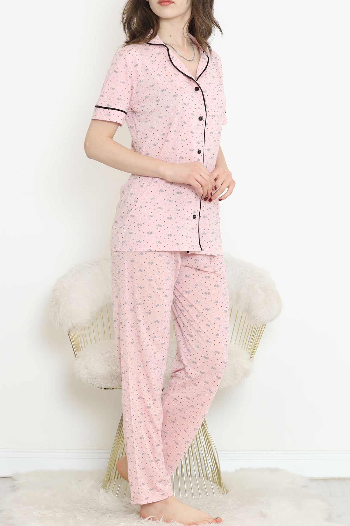 Poliviskon Arabiyeli Kısa Kollu Takım Pembegri - 927.1287.