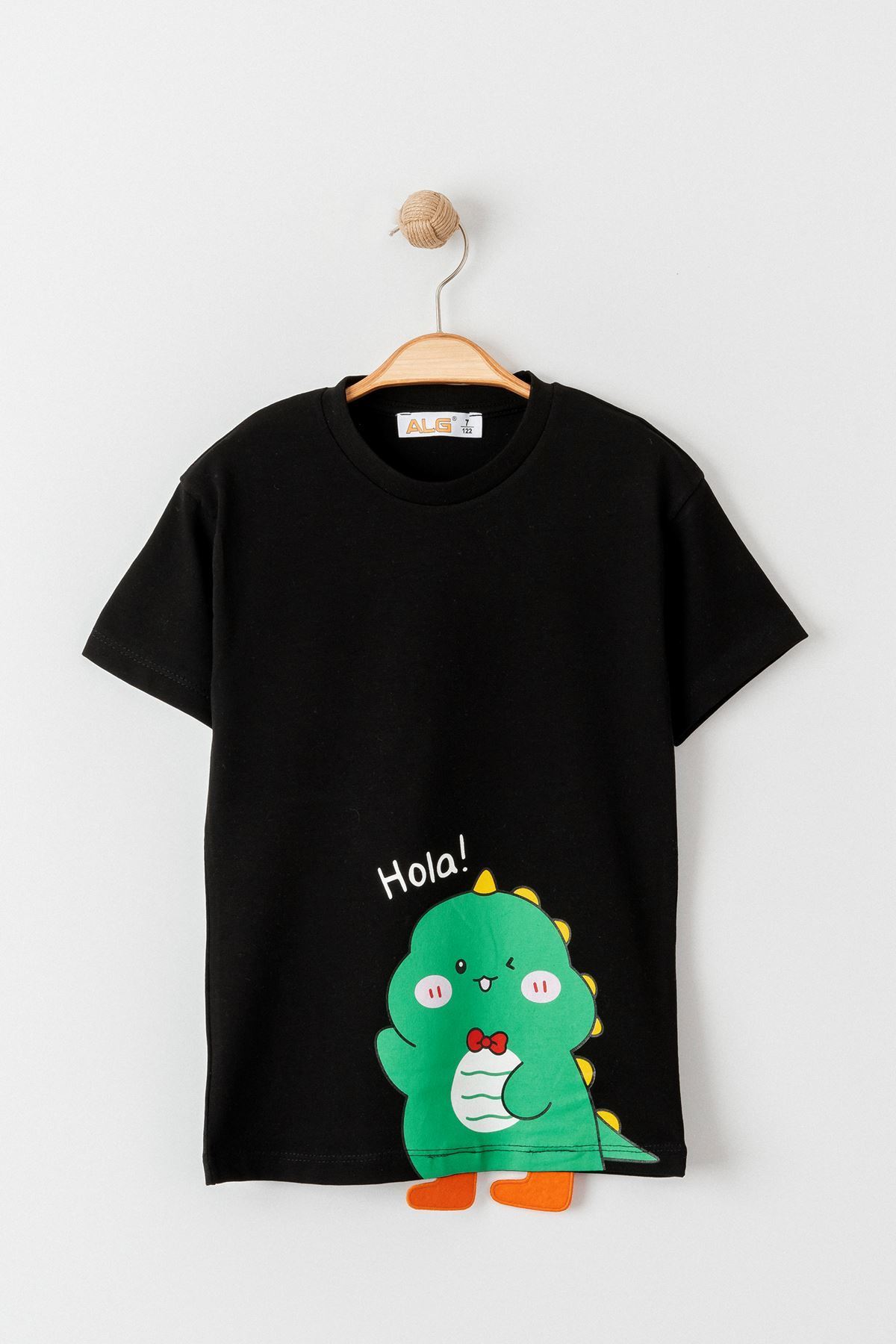 3-7 Yaş Baskılı Çocuk Tişört Siyah - 624767.1576.