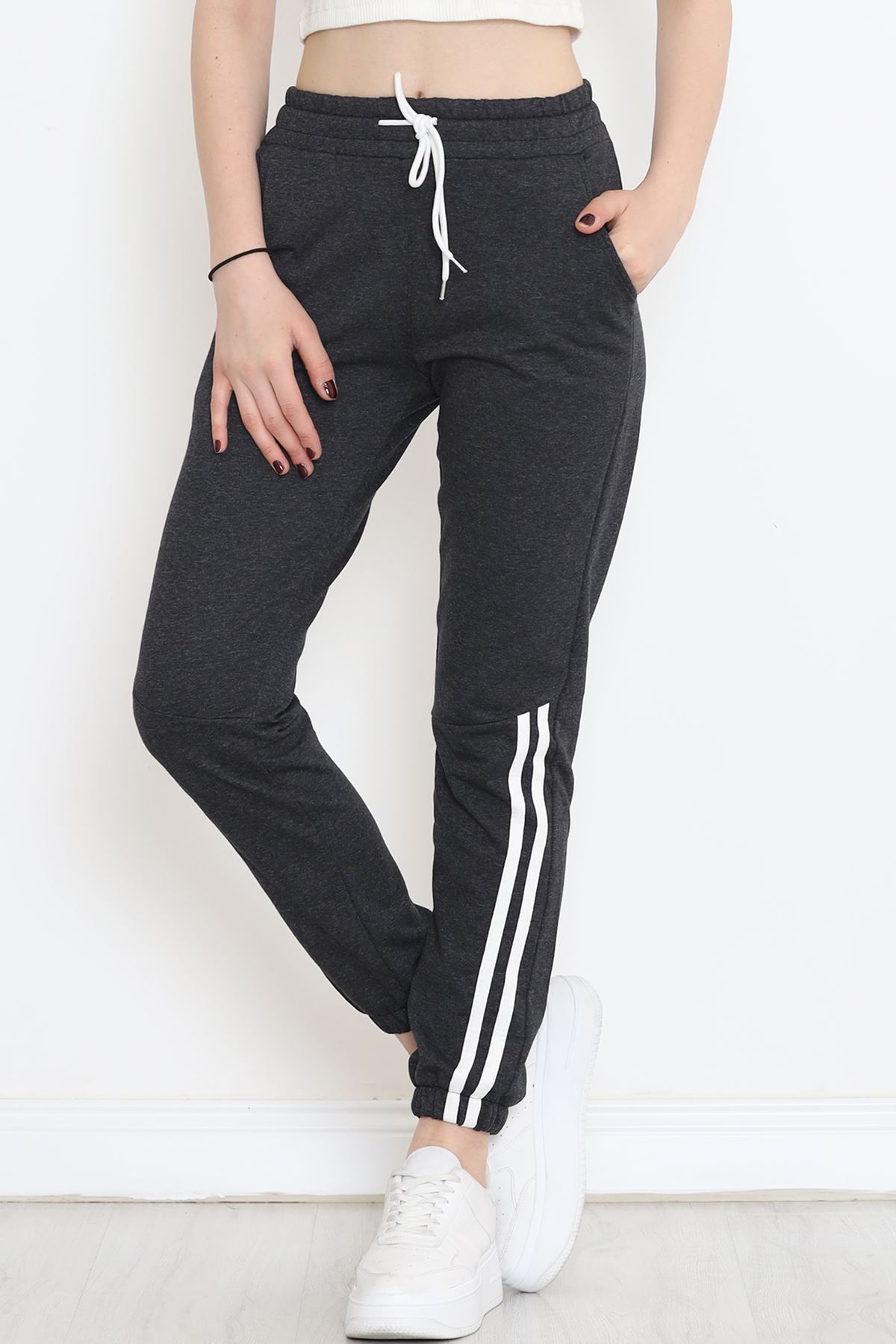 Şeritli Eşofman Altı Antrasit - 16643.1820.