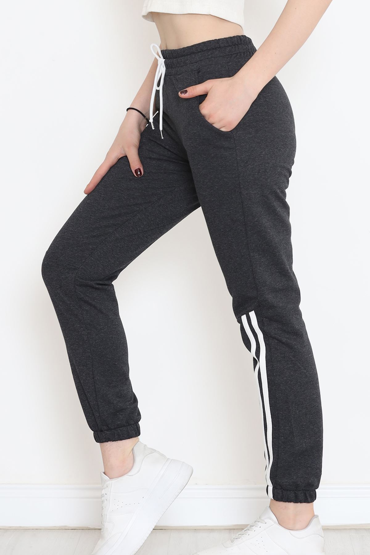 Şeritli Eşofman Altı Antrasit - 16643.1820.