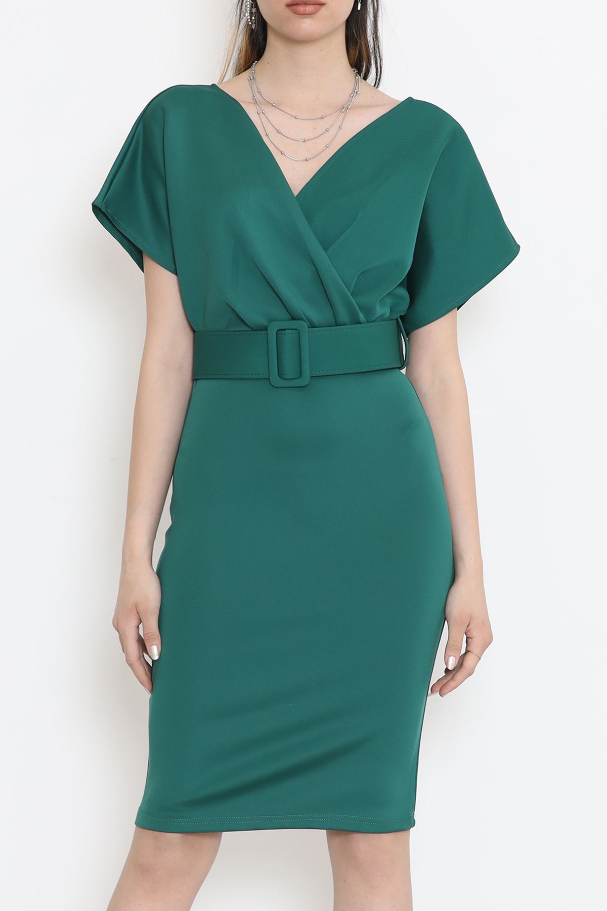 Scuba Kemerli Elbise Yeşil - 581825.1592.