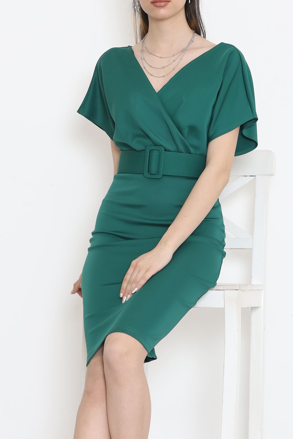 Scuba Kemerli Elbise Yeşil - 581825.1592.