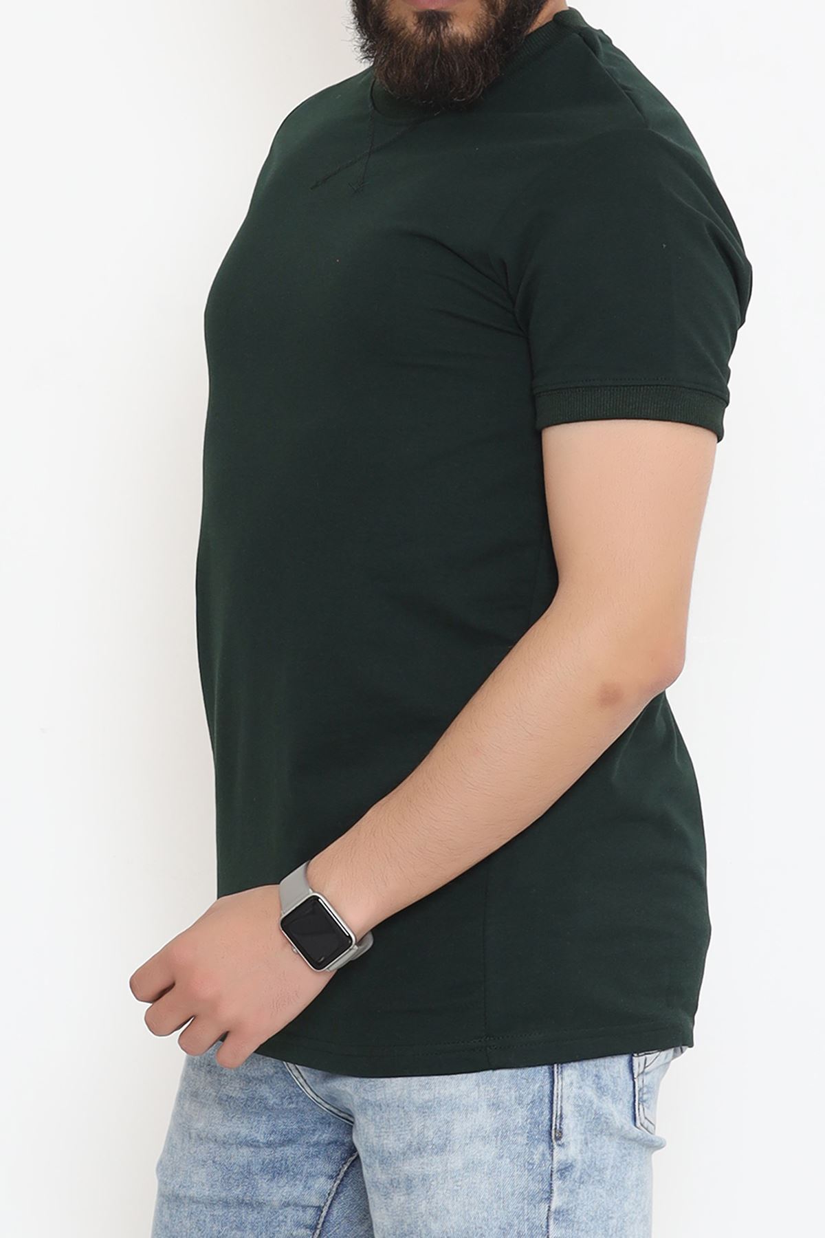 Bisiklet Yaka İki İplik Tişört Zümrüt - 152430.275.