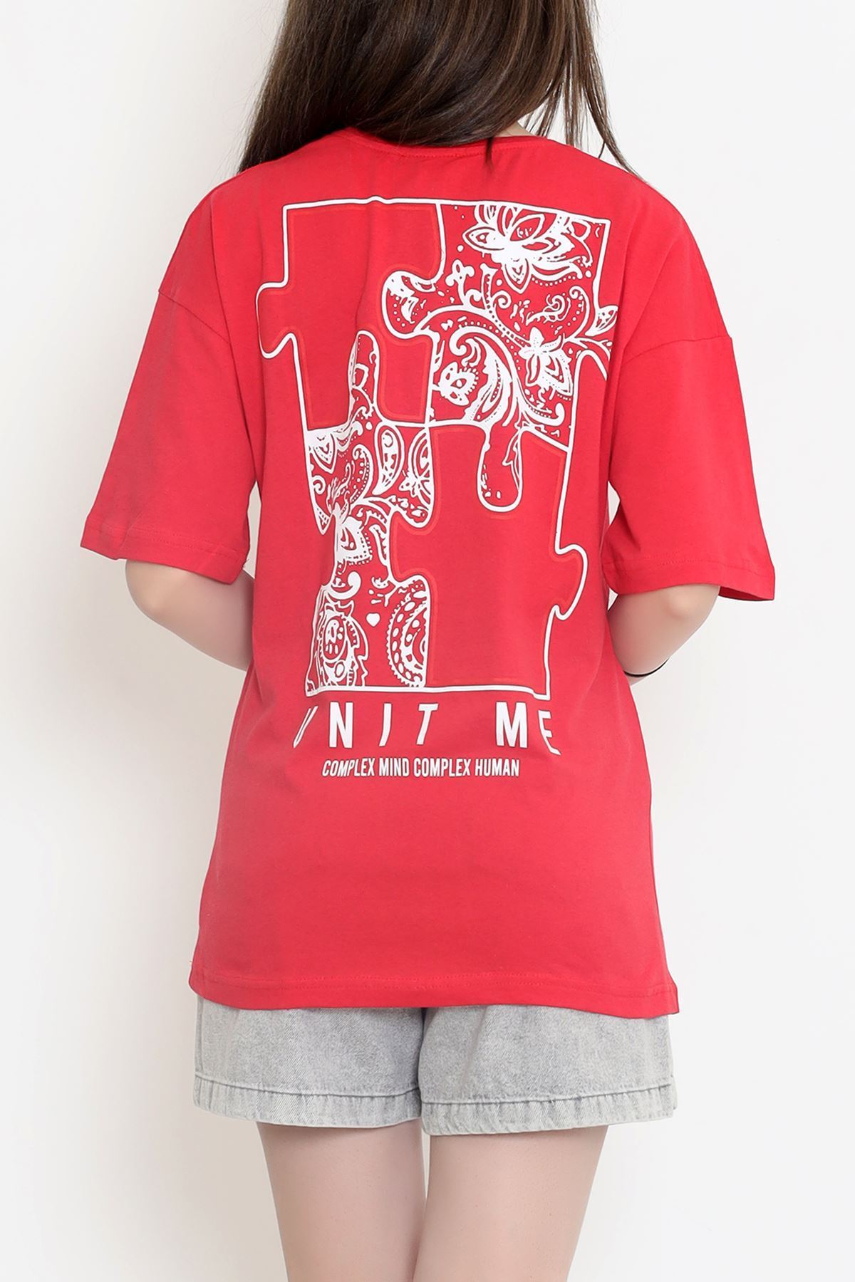 Baskılı Tişört Kırmızı - 17379.1778.