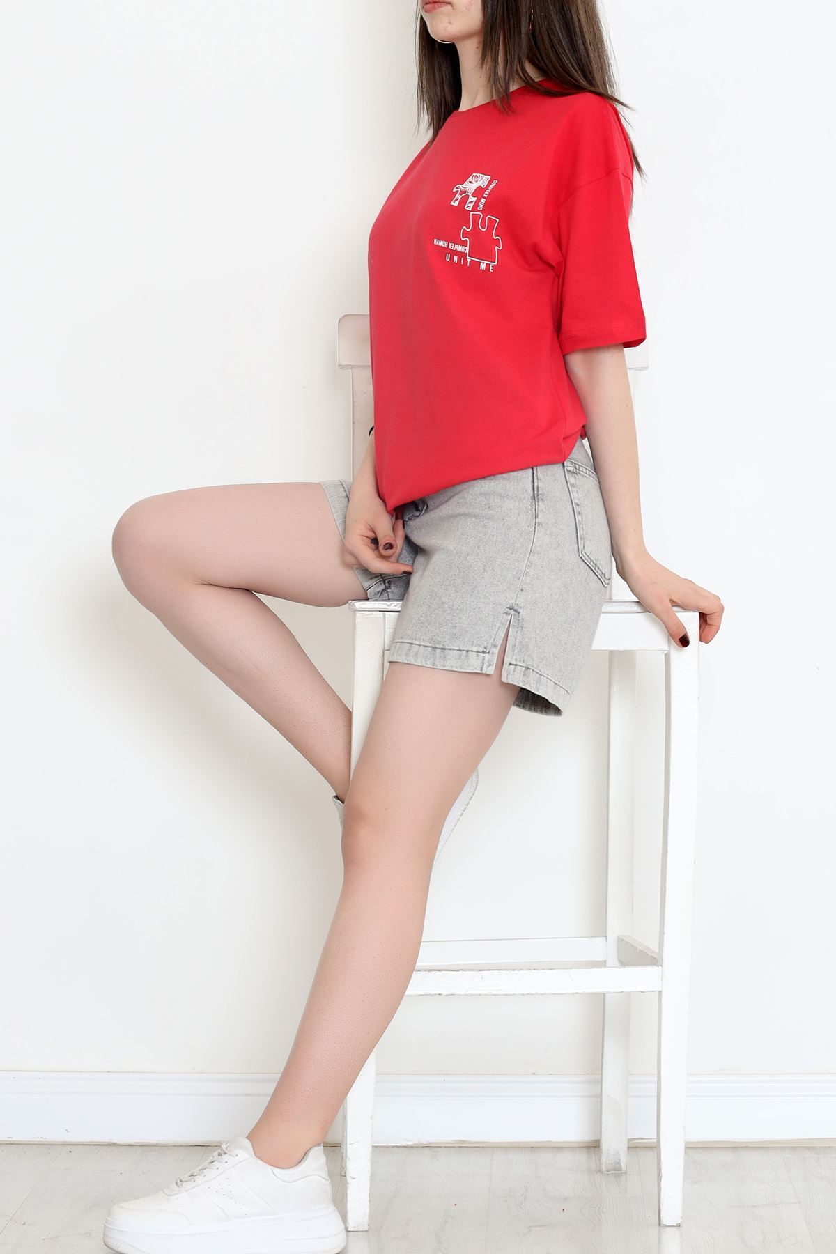Baskılı Tişört Kırmızı - 17379.1778.