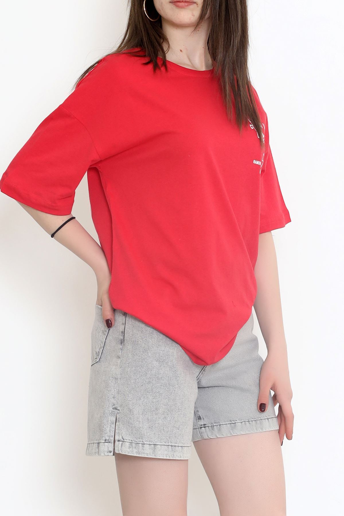 Baskılı Tişört Kırmızı - 17379.1778.