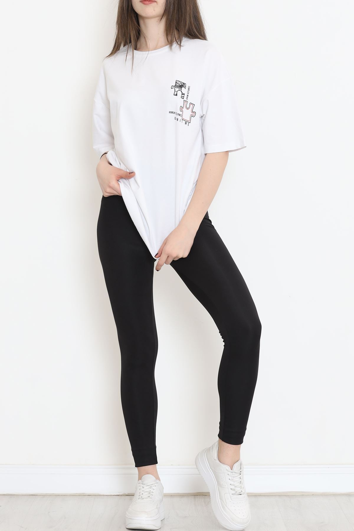 Baskılı Tişört Beyaz - 17379.1778.