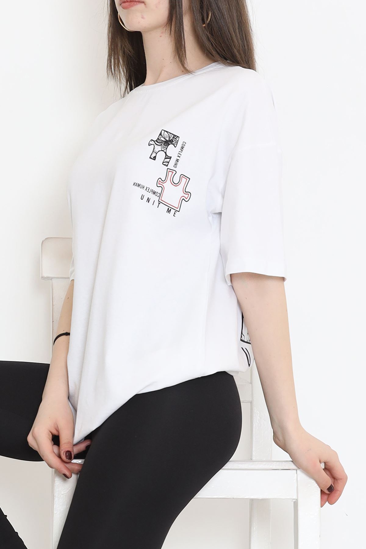 Baskılı Tişört Beyaz - 17379.1778.