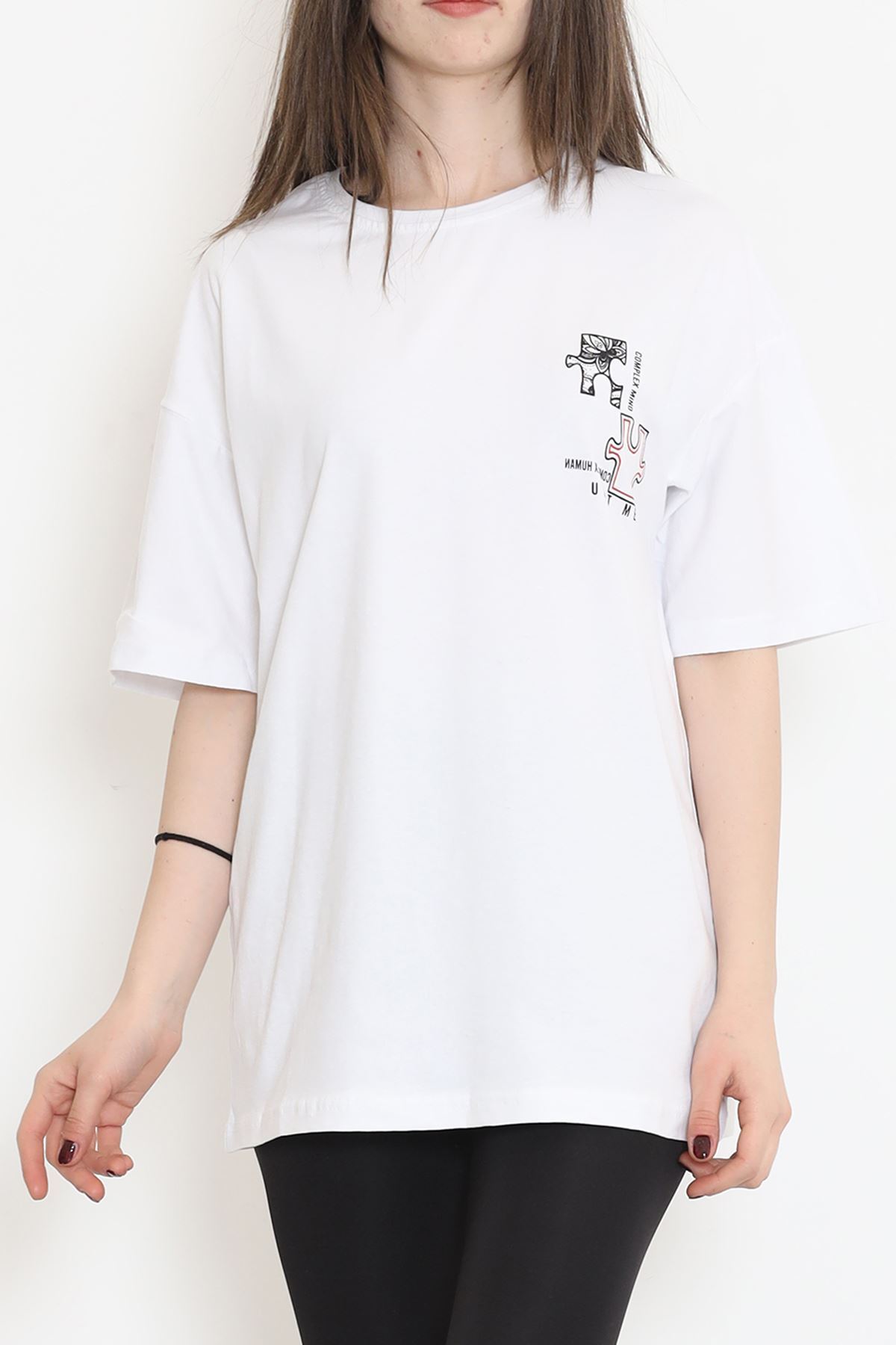 Baskılı Tişört Beyaz - 17379.1778.