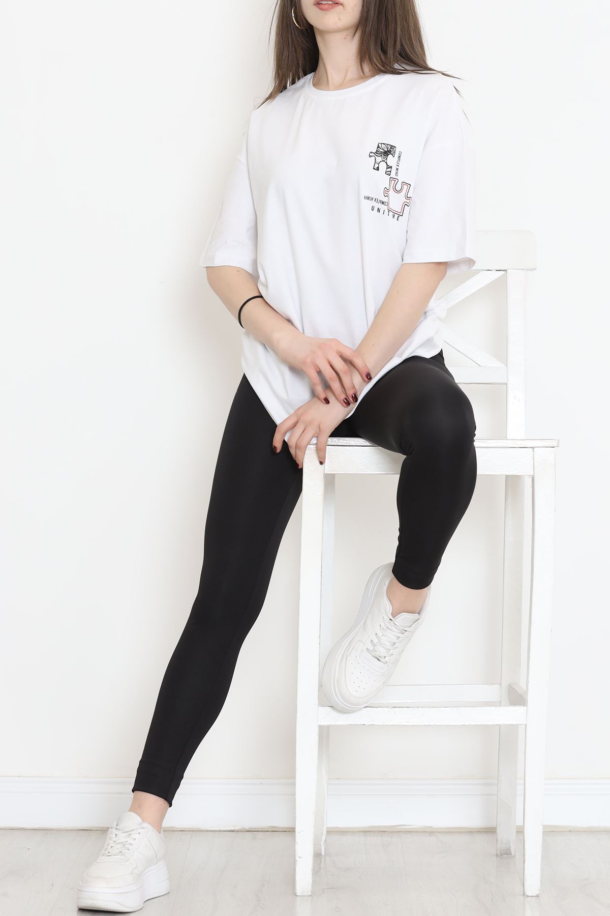 Baskılı Tişört Beyaz - 17379.1778.