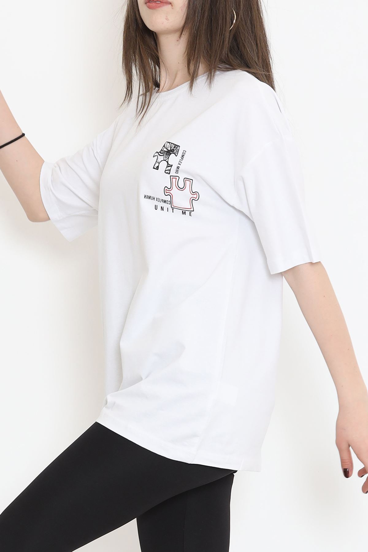 Baskılı Tişört Beyaz - 17379.1778.