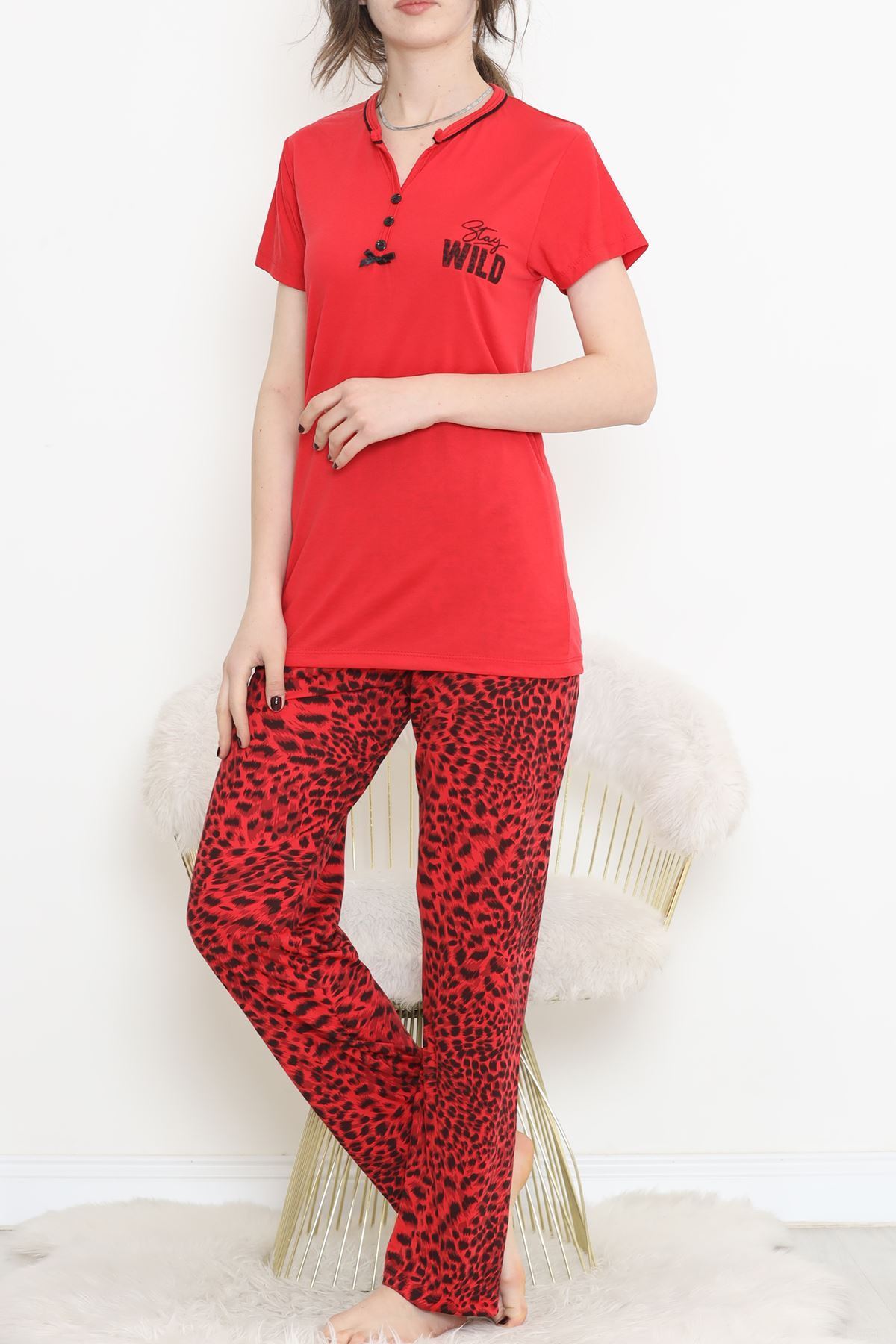 Armut Yaka Ara Biyeli Kısa Kollu Takım Kırmızısiyah - 705.1287.