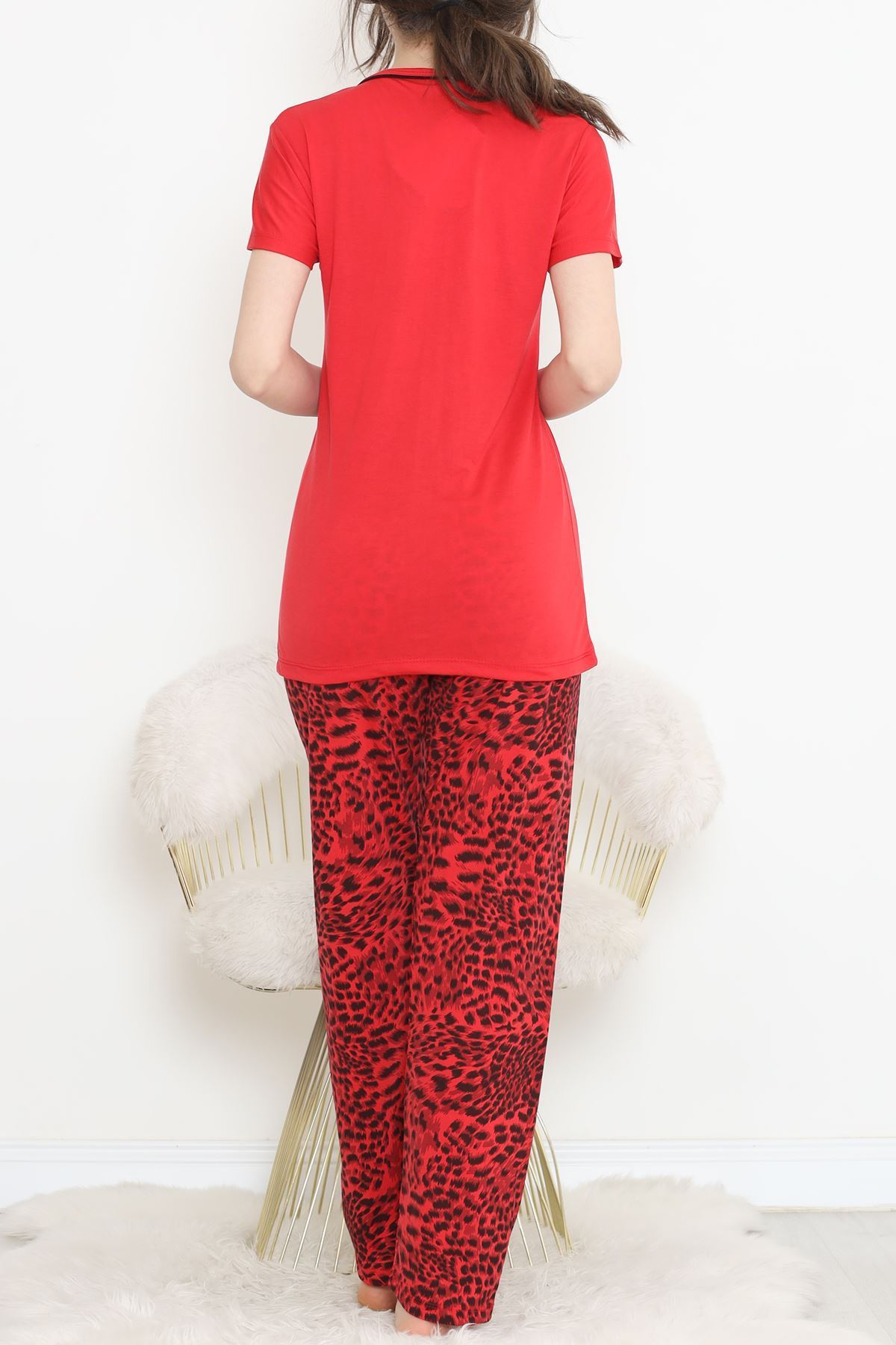 Armut Yaka Ara Biyeli Kısa Kollu Takım Kırmızısiyah - 705.1287.