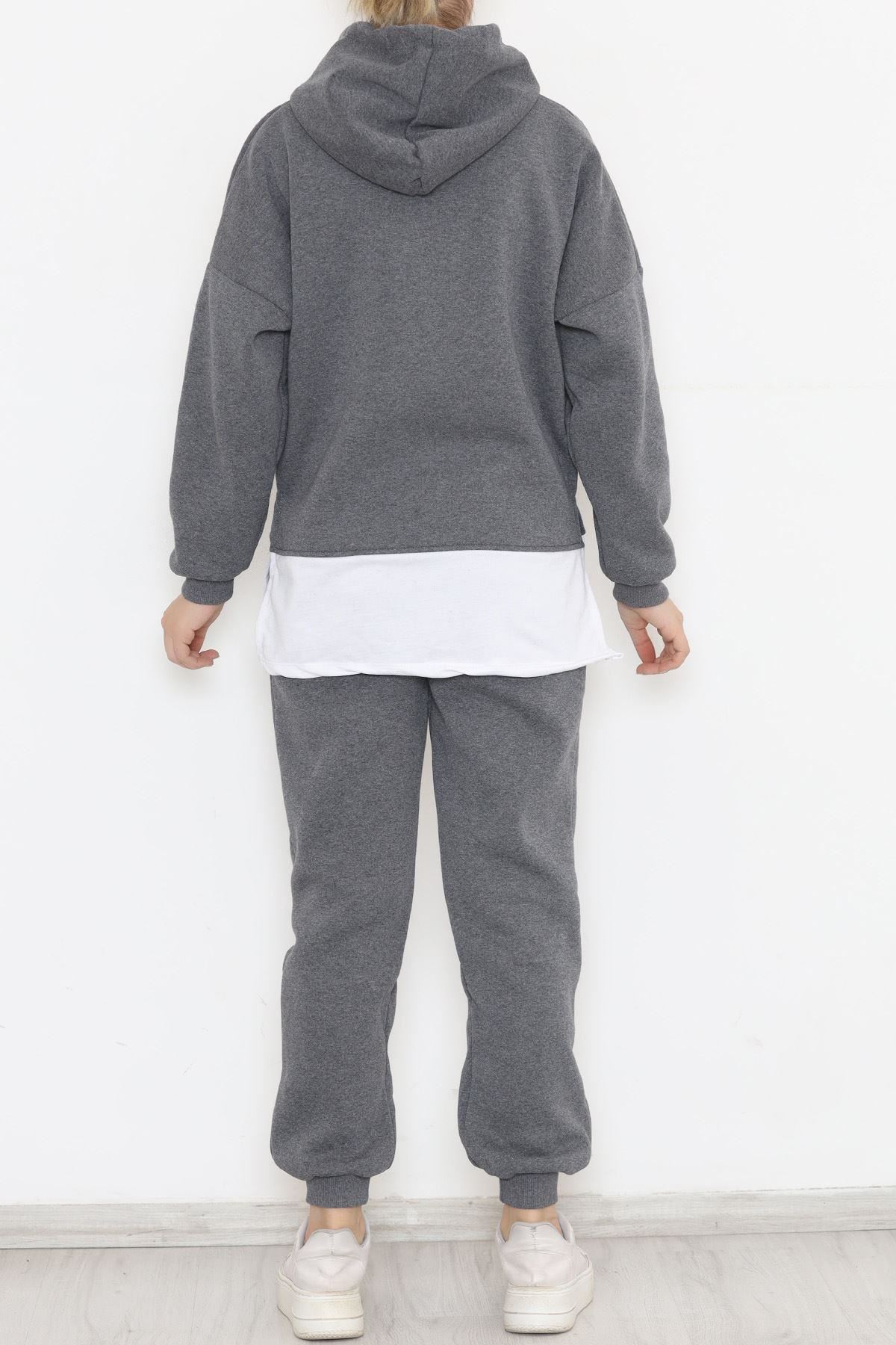 Parçalı 3 İplik Eşofman Takım Füme - 12516.5238.