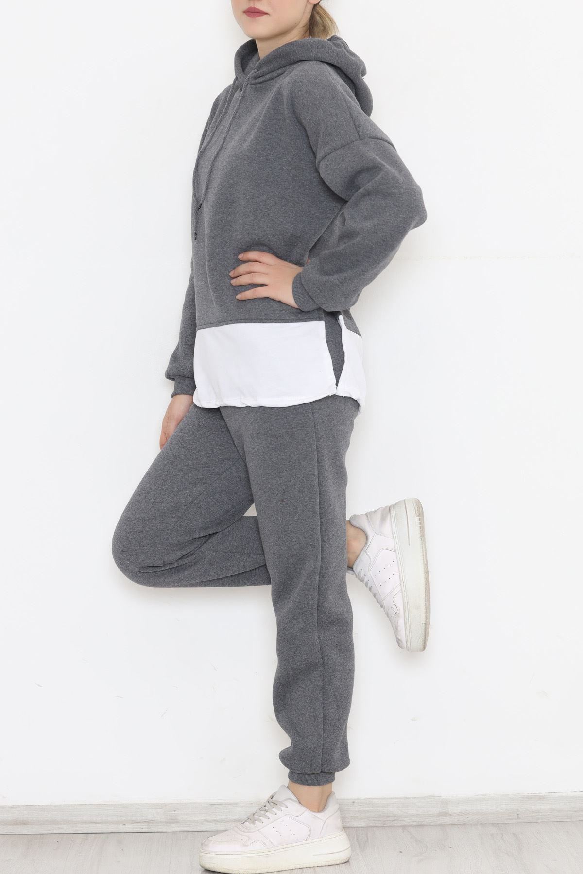 Parçalı 3 İplik Eşofman Takım Füme - 12516.5238.