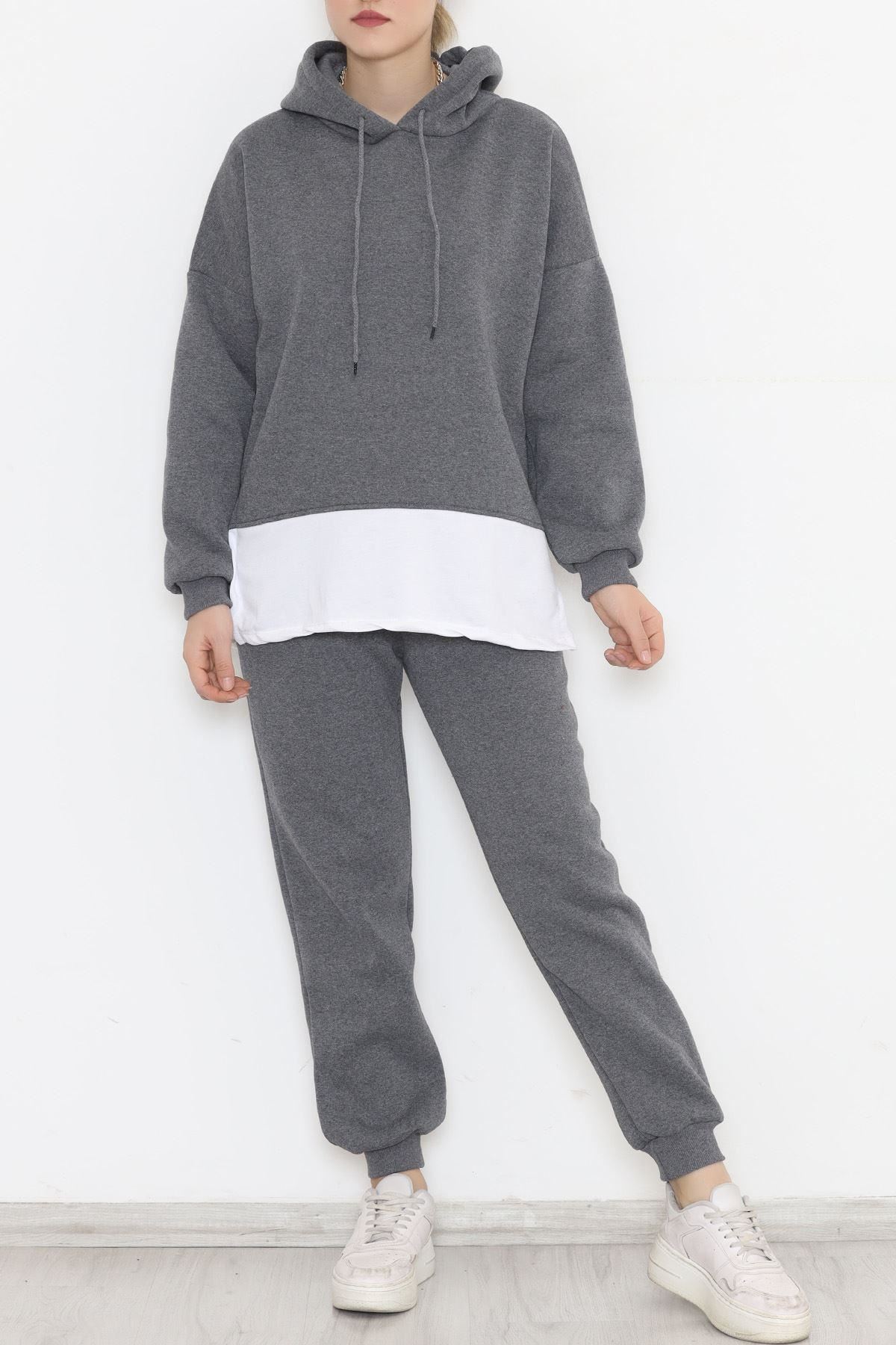 Parçalı 3 İplik Eşofman Takım Füme - 12516.5238.