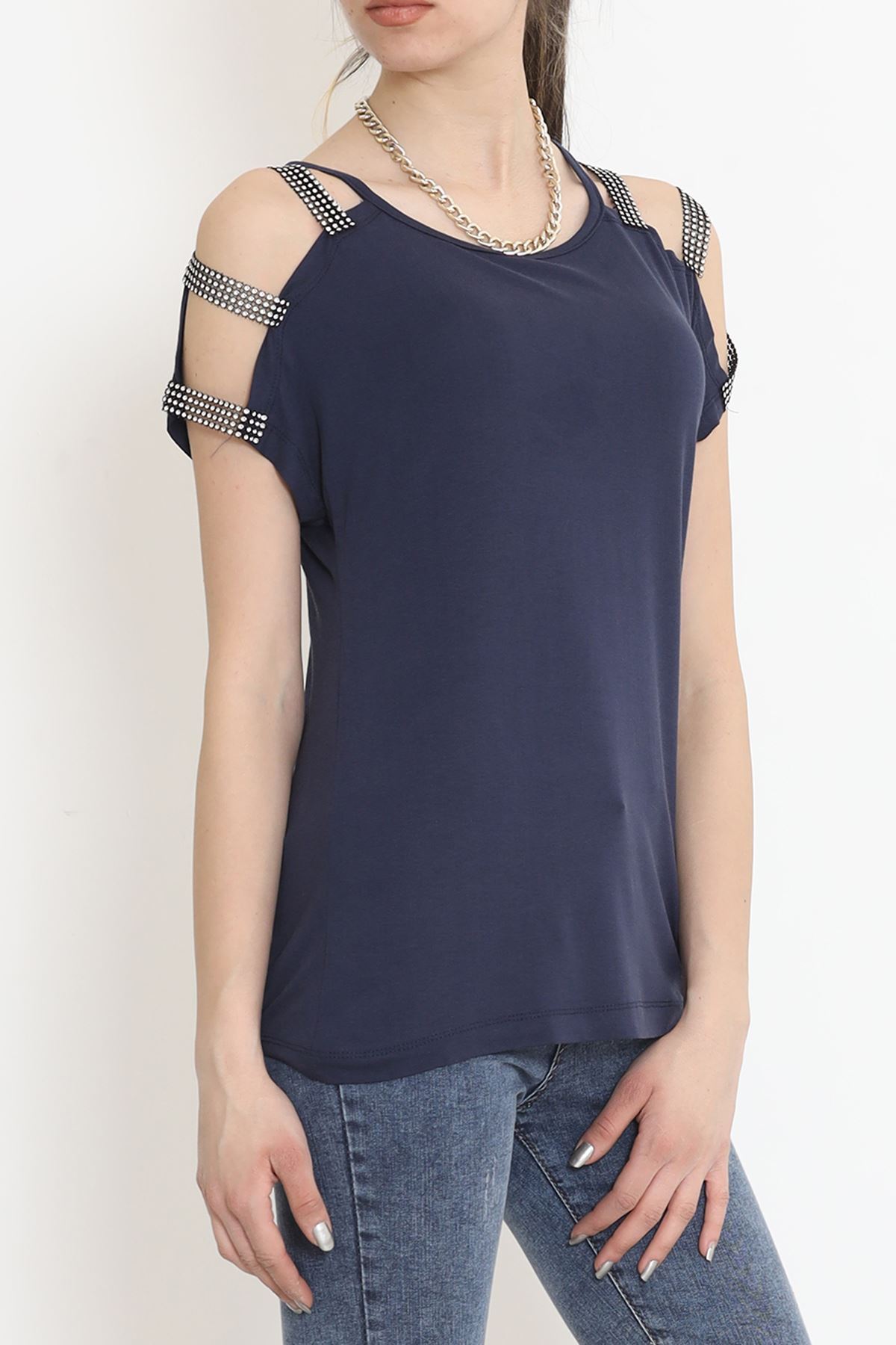Omuz Dekolteli Bluz İndigo - 11273.599.