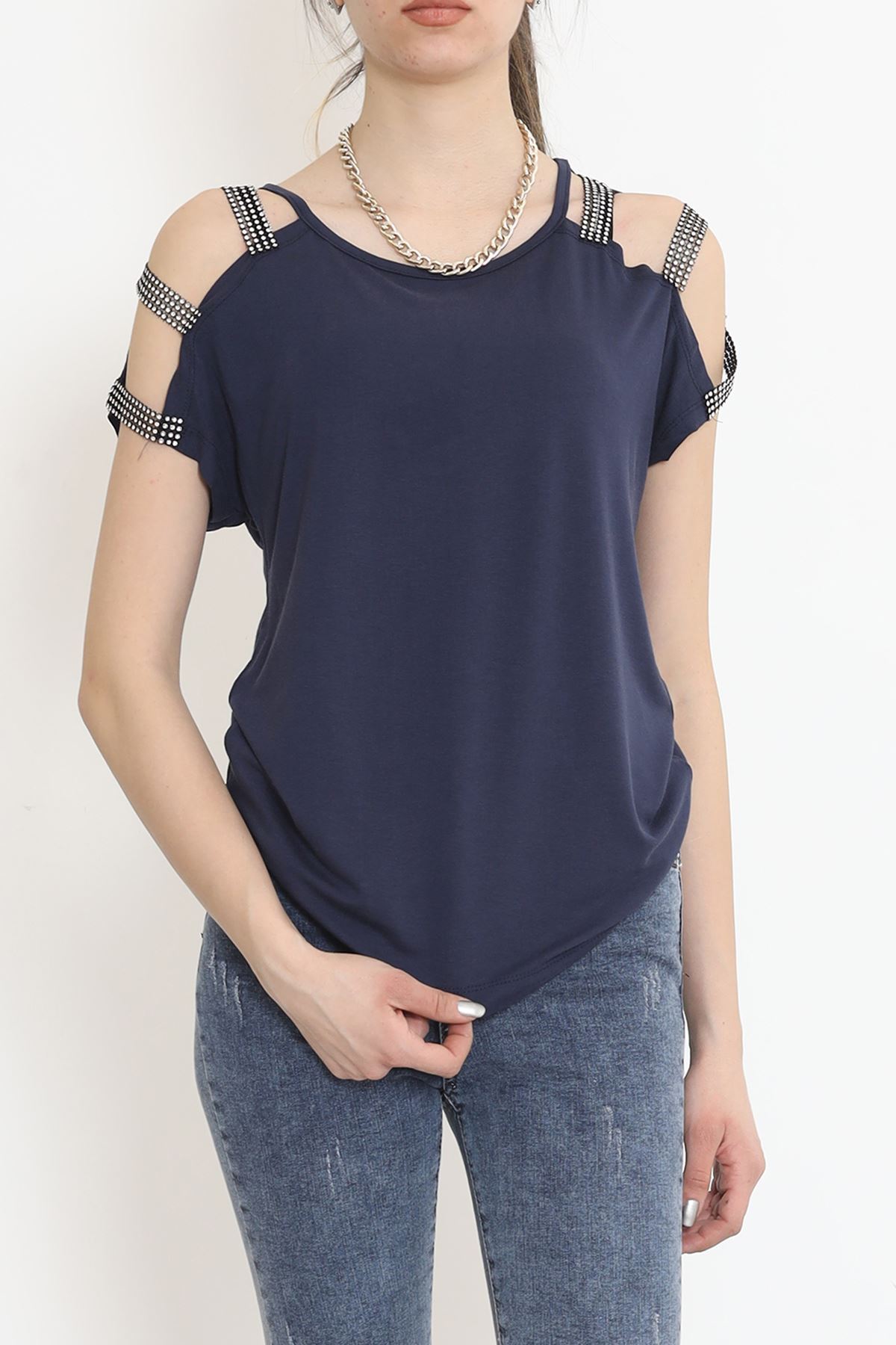 Omuz Dekolteli Bluz İndigo - 11273.599.