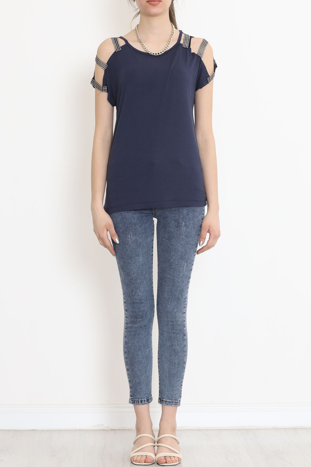 Omuz Dekolteli Bluz İndigo - 11273.599.