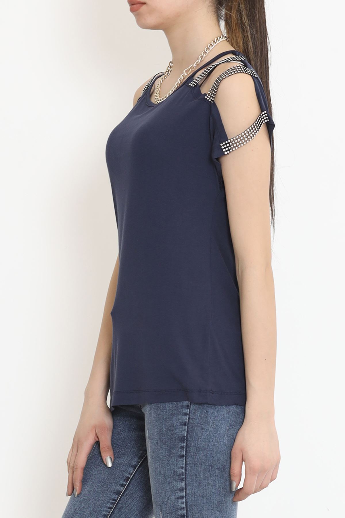 Omuz Dekolteli Bluz İndigo - 11273.599.