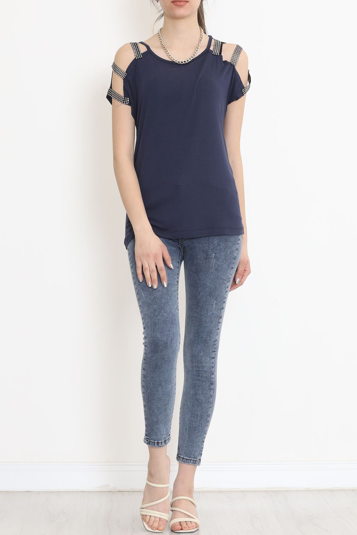 Omuz Dekolteli Bluz İndigo - 11273.599.