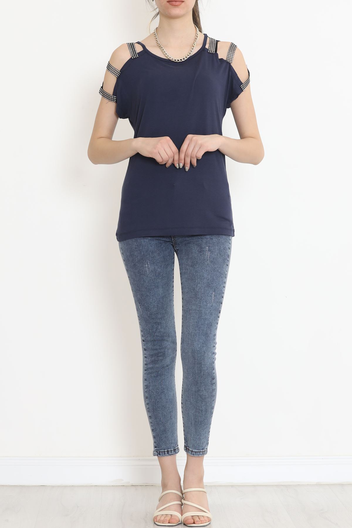 Omuz Dekolteli Bluz İndigo - 11273.599.