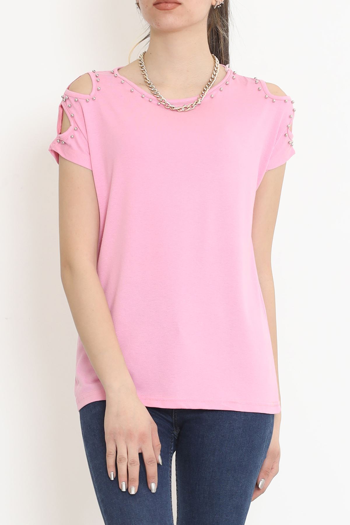 Omuz Dekolteli Bluz Pembe - 11395.599.