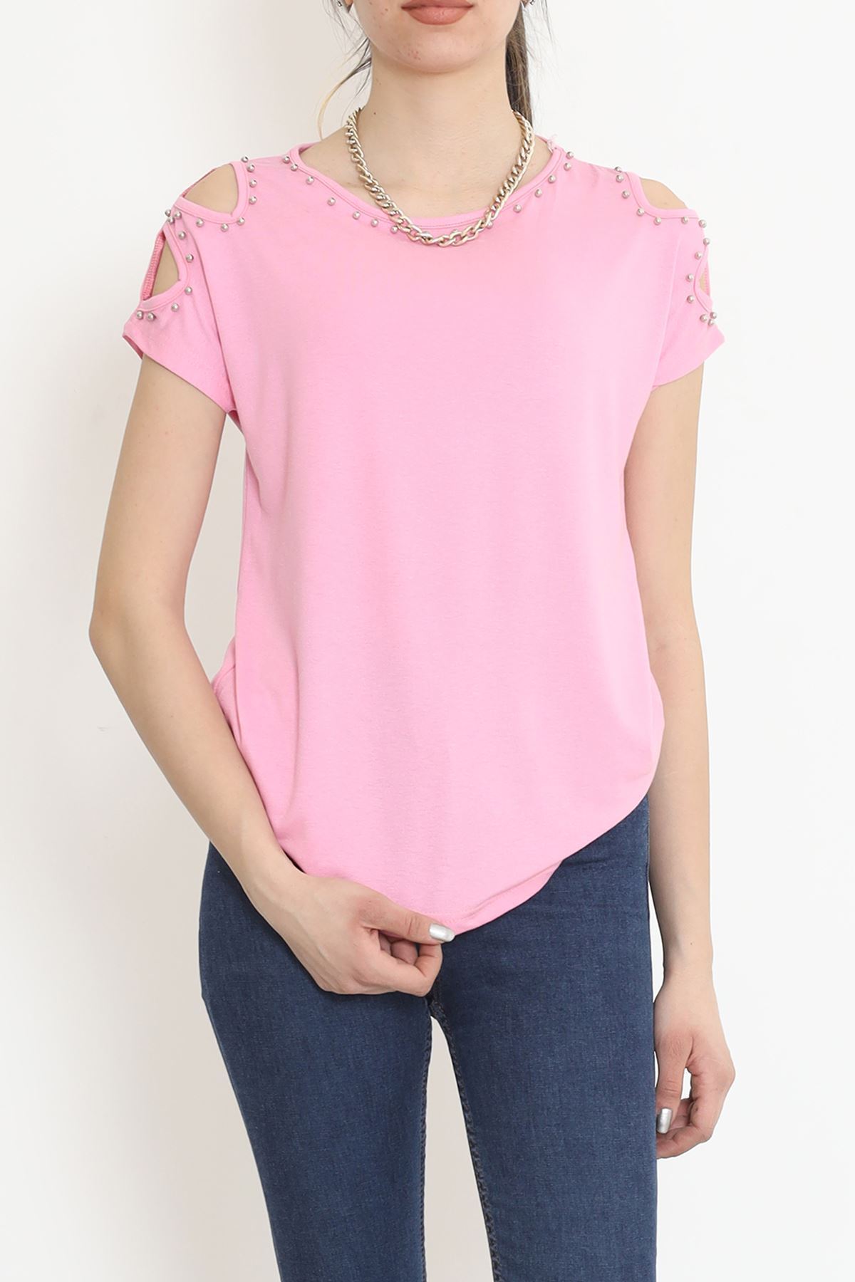 Omuz Dekolteli Bluz Pembe - 11395.599.