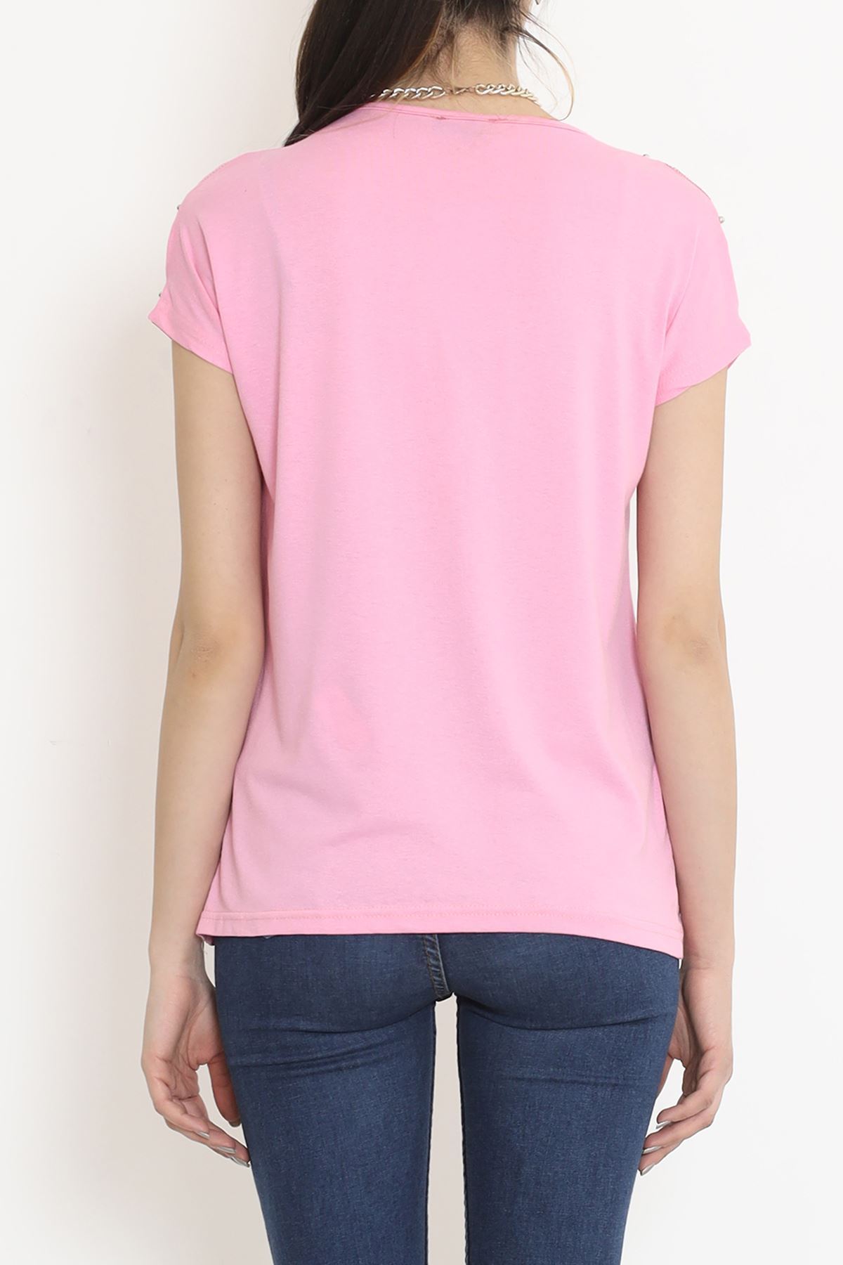 Omuz Dekolteli Bluz Pembe - 11395.599.