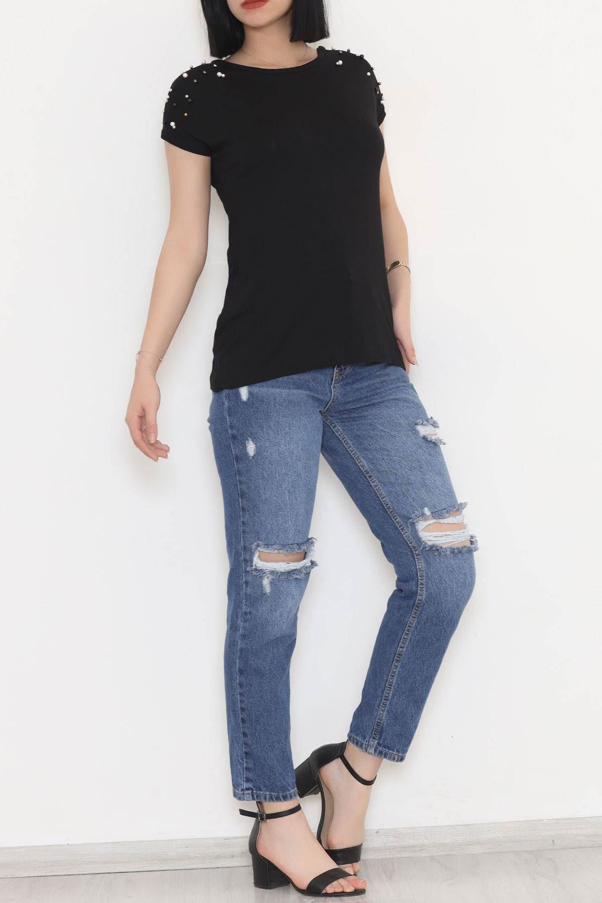 İnci Detaylı Bluz Siyah - 11278.599.