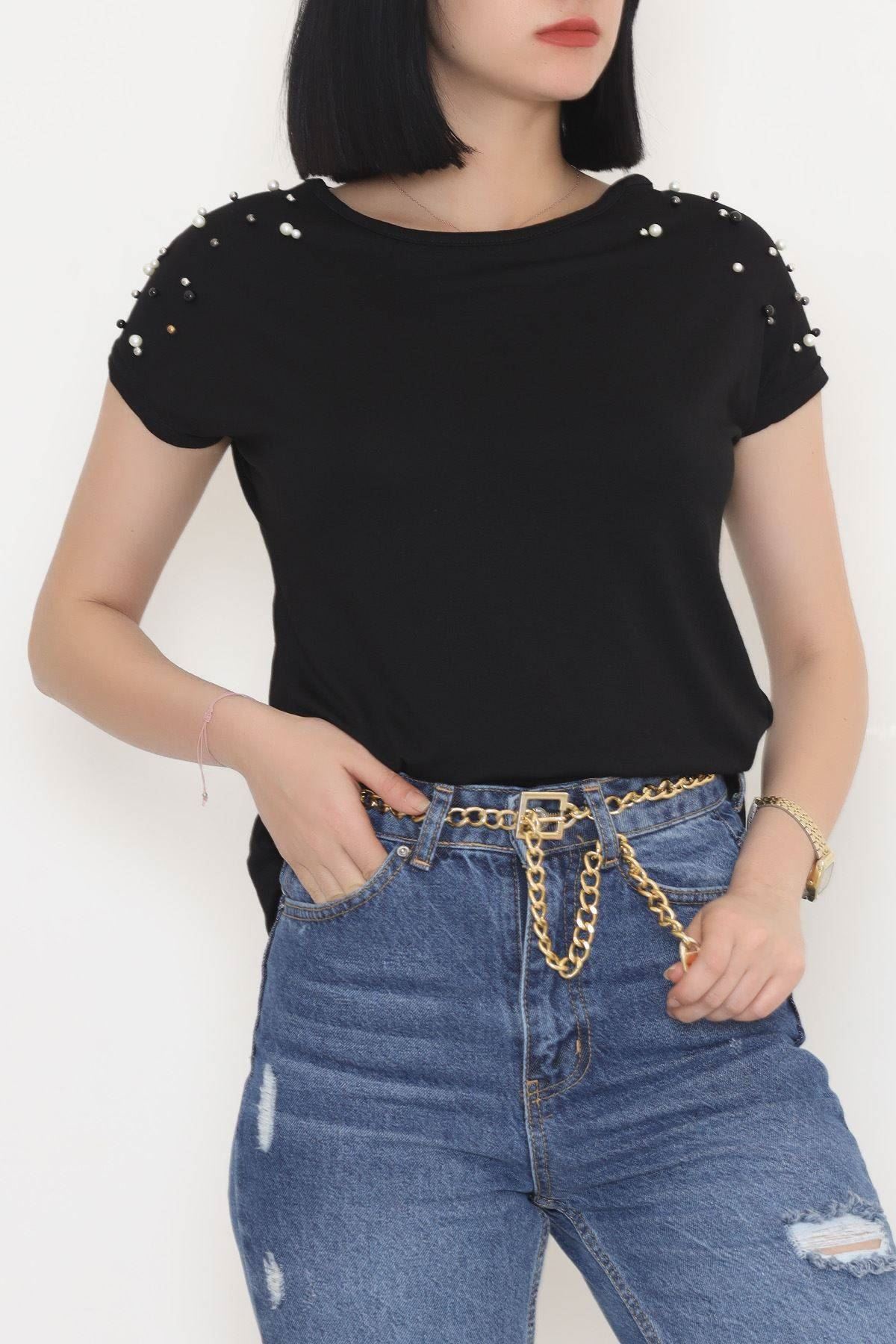 İnci Detaylı Bluz Siyah - 11278.599.