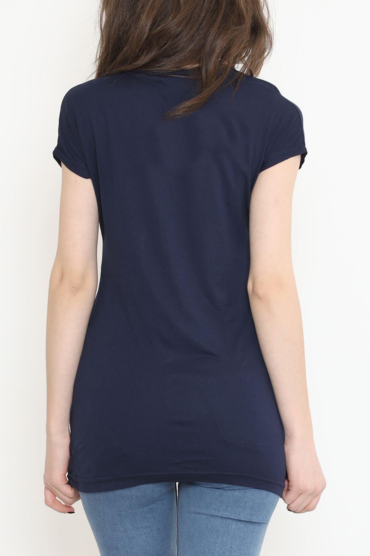 Kelebek Pul Detaylı Bluz Lacivert - 11326.599.