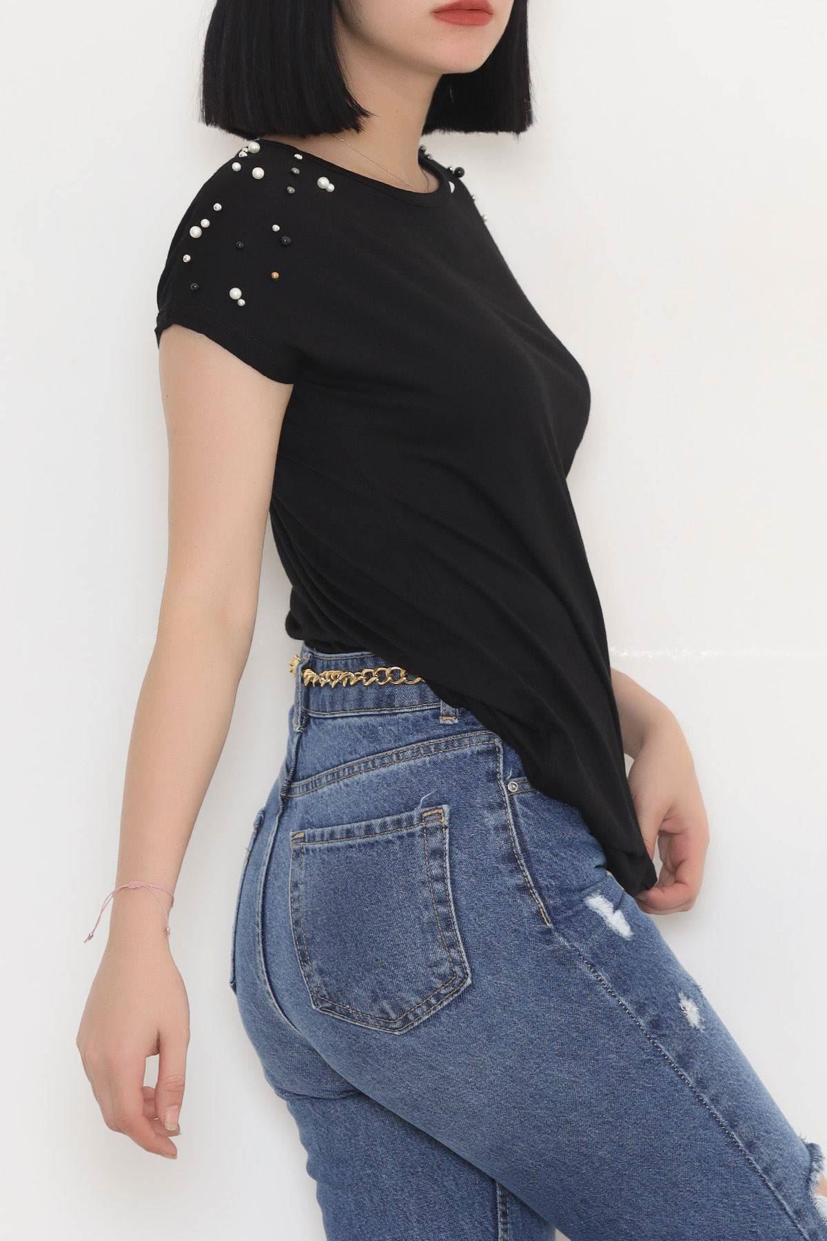 İnci Detaylı Bluz Siyah - 11278.599.