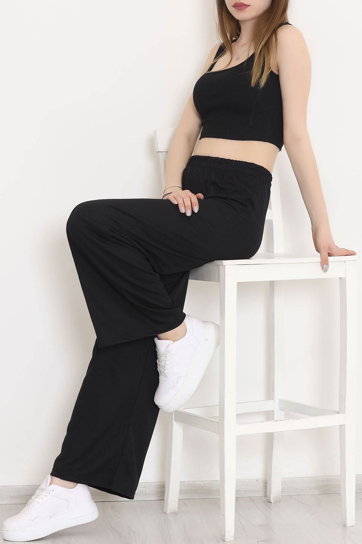 Çımalı Palazzo Eşofman Altı Siyah - 11241.1250.