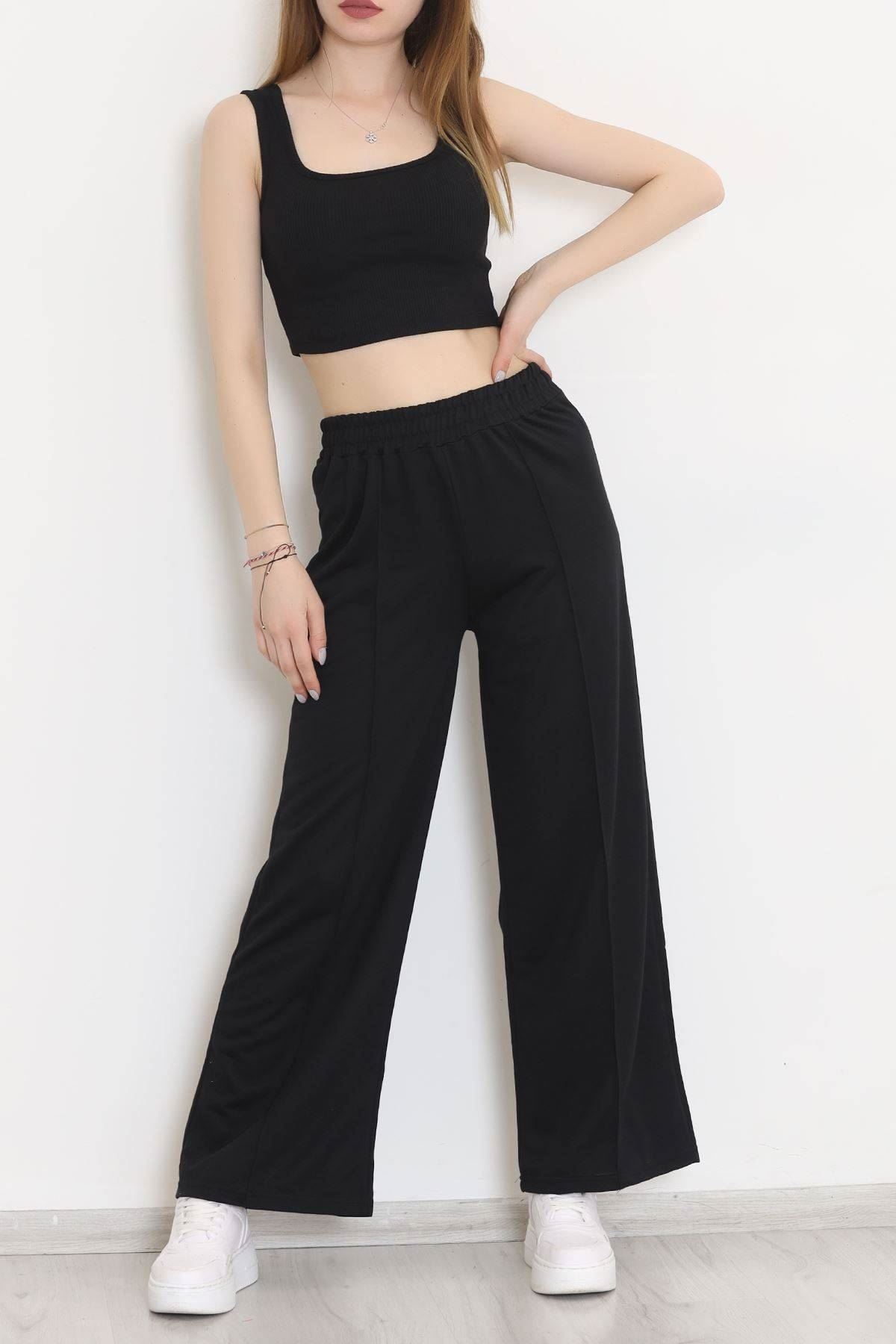 Çımalı Palazzo Eşofman Altı Siyah - 11241.1250.