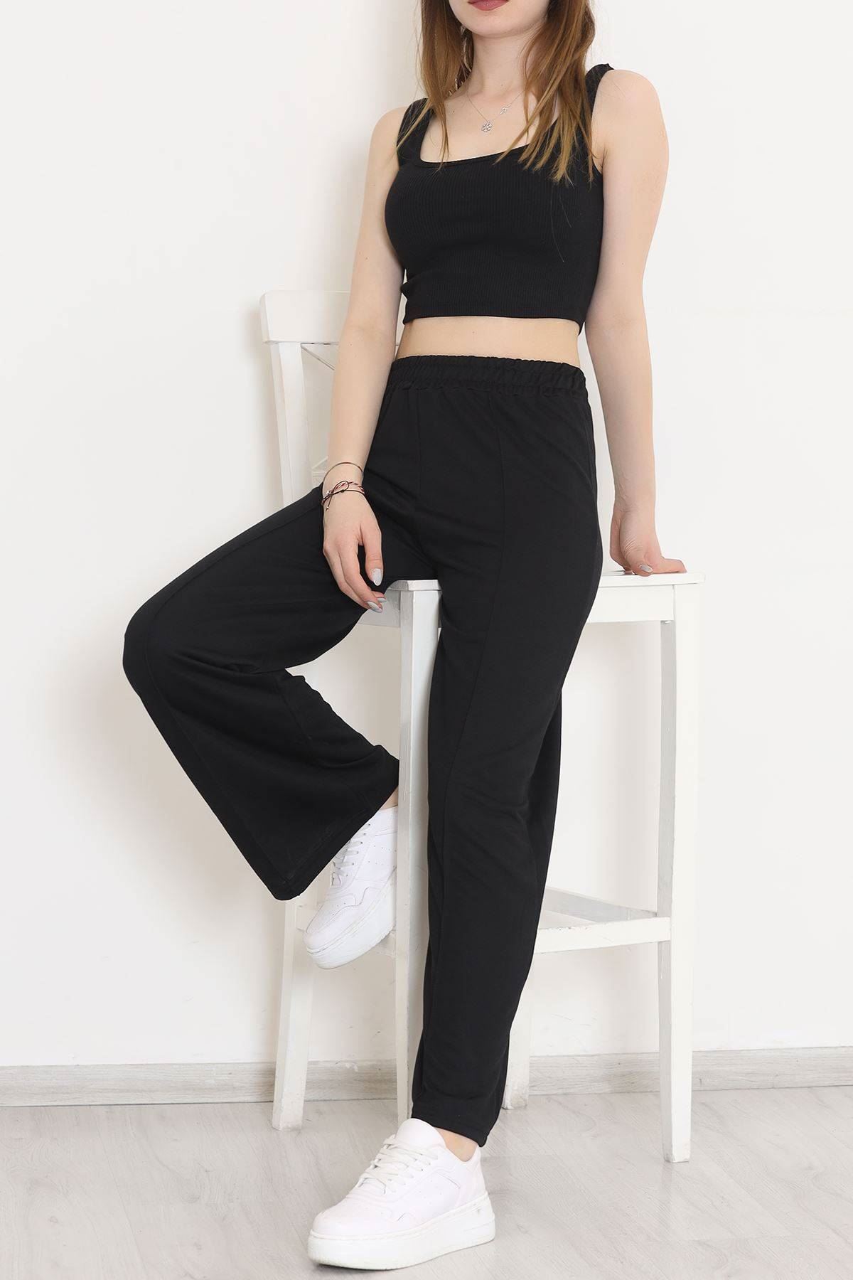 Çımalı Palazzo Eşofman Altı Siyah - 11241.1250.