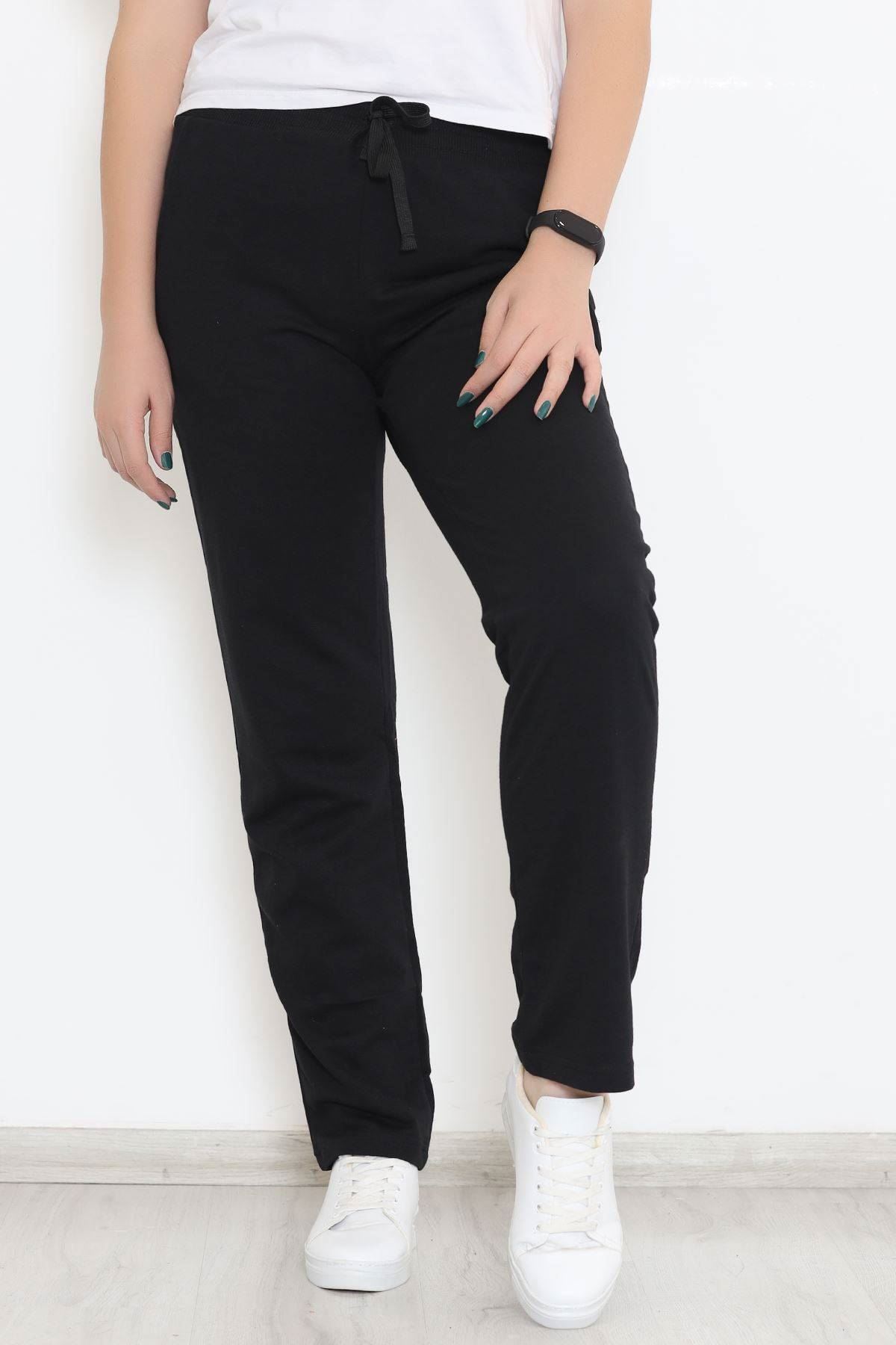 Düz Paça Büyük Beden Eşofman Altı Siyah - 0389.1250.