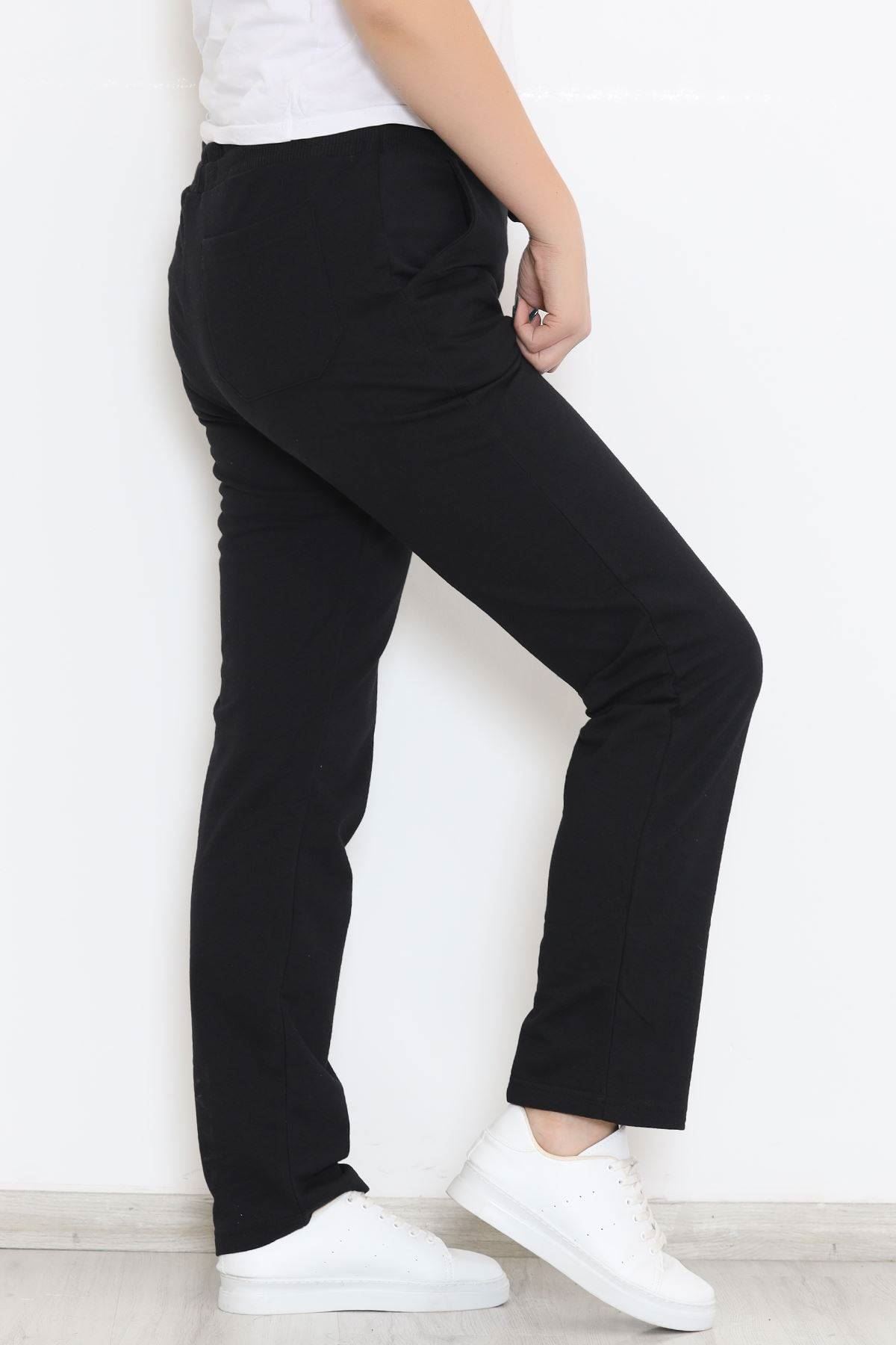 Düz Paça Büyük Beden Eşofman Altı Siyah - 0389.1250.