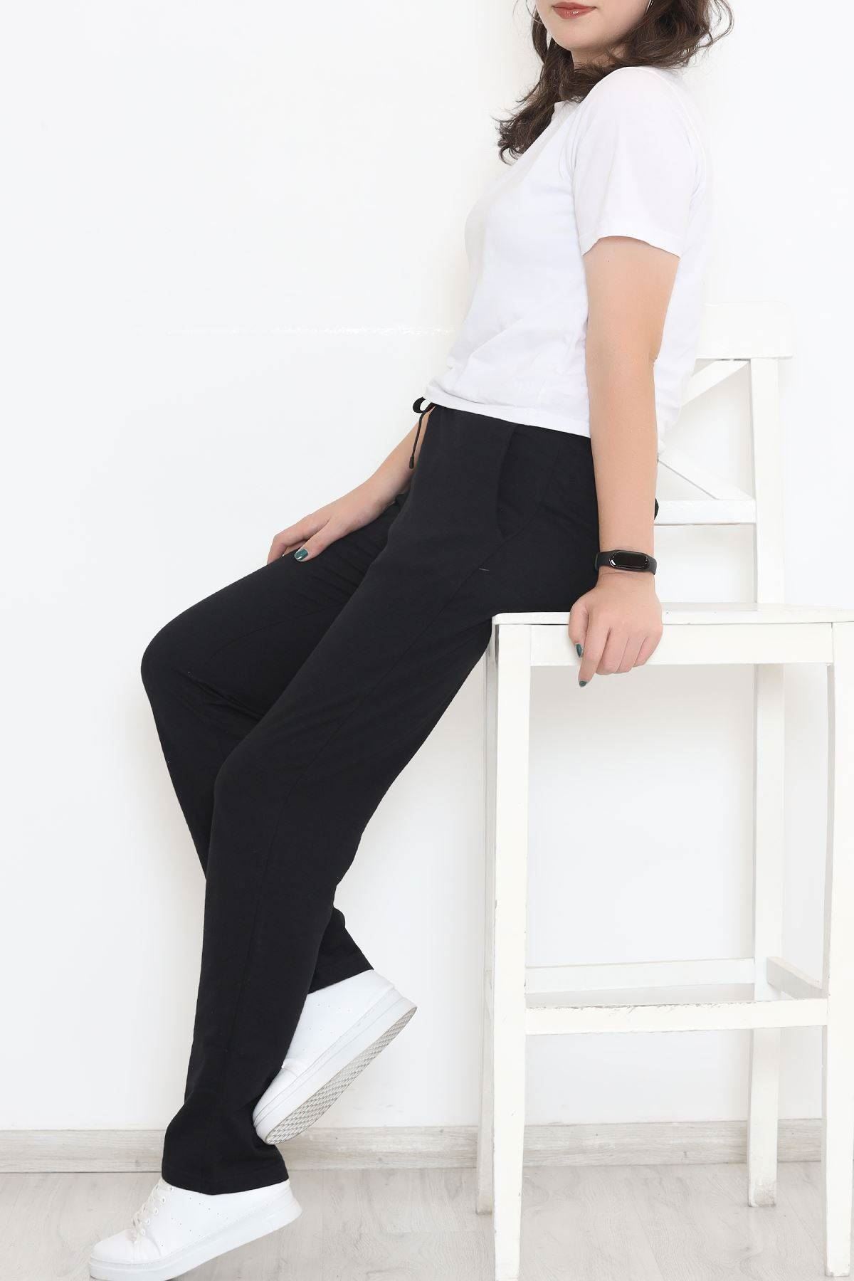 Düz Paça Büyük Beden Eşofman Altı Siyah - 0389.1250.