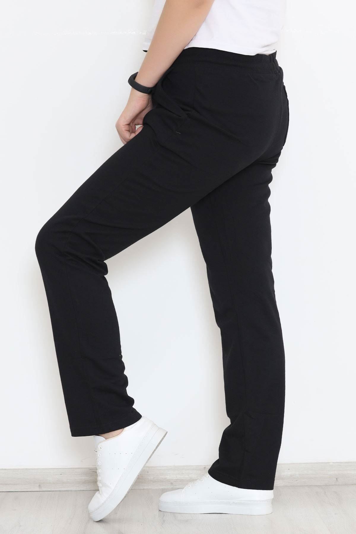 Düz Paça Büyük Beden Eşofman Altı Siyah - 0389.1250.