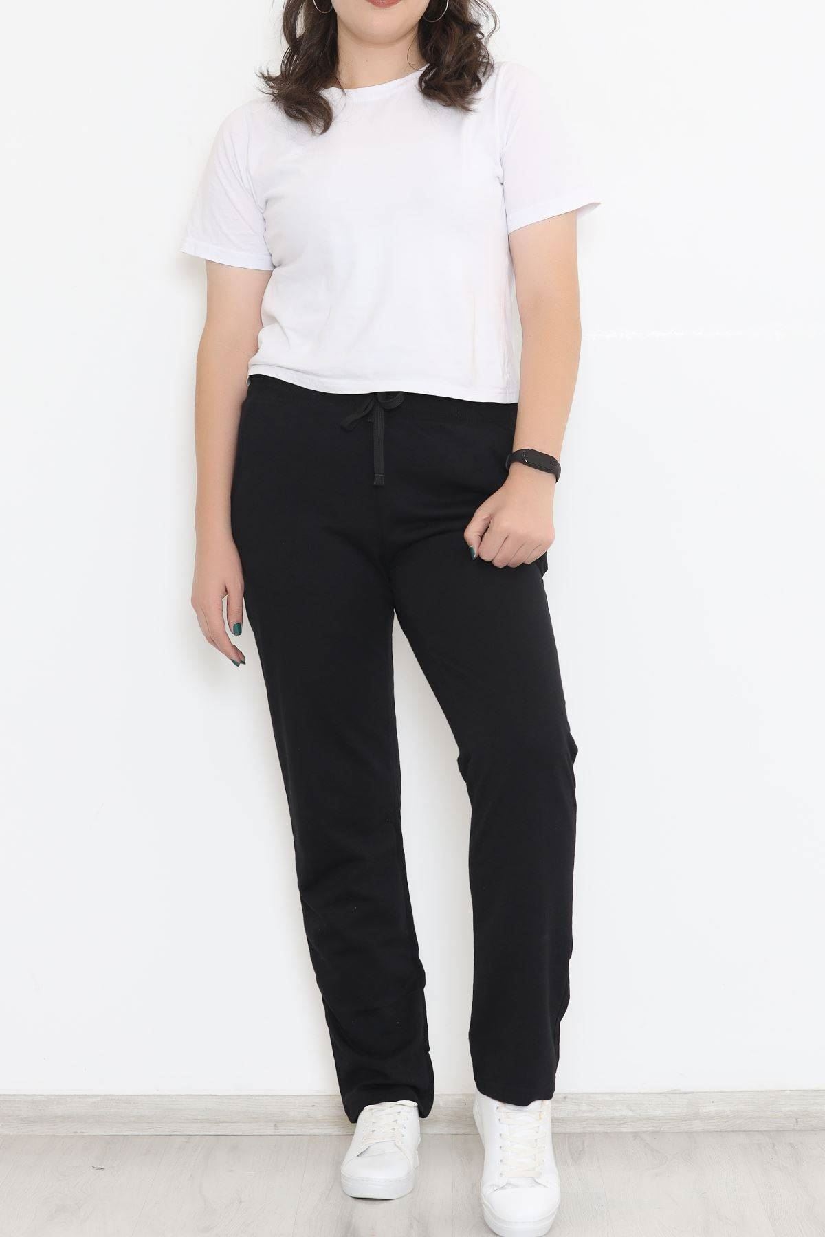 Düz Paça Büyük Beden Eşofman Altı Siyah - 0389.1250.